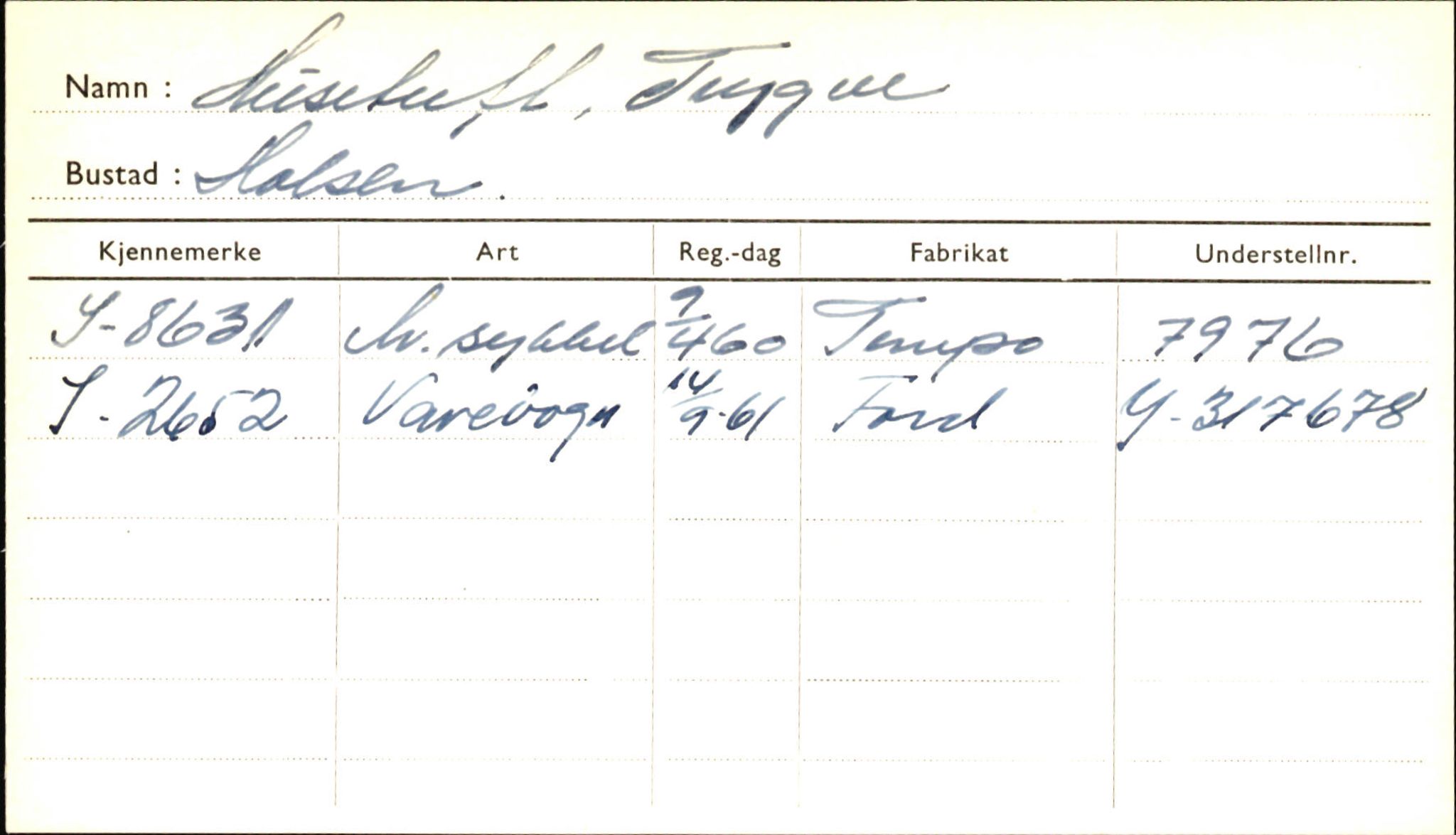 Statens vegvesen, Sogn og Fjordane vegkontor, SAB/A-5301/4/F/L0001A: Eigarregister Fjordane til 1.6.1961, 1930-1961, s. 777