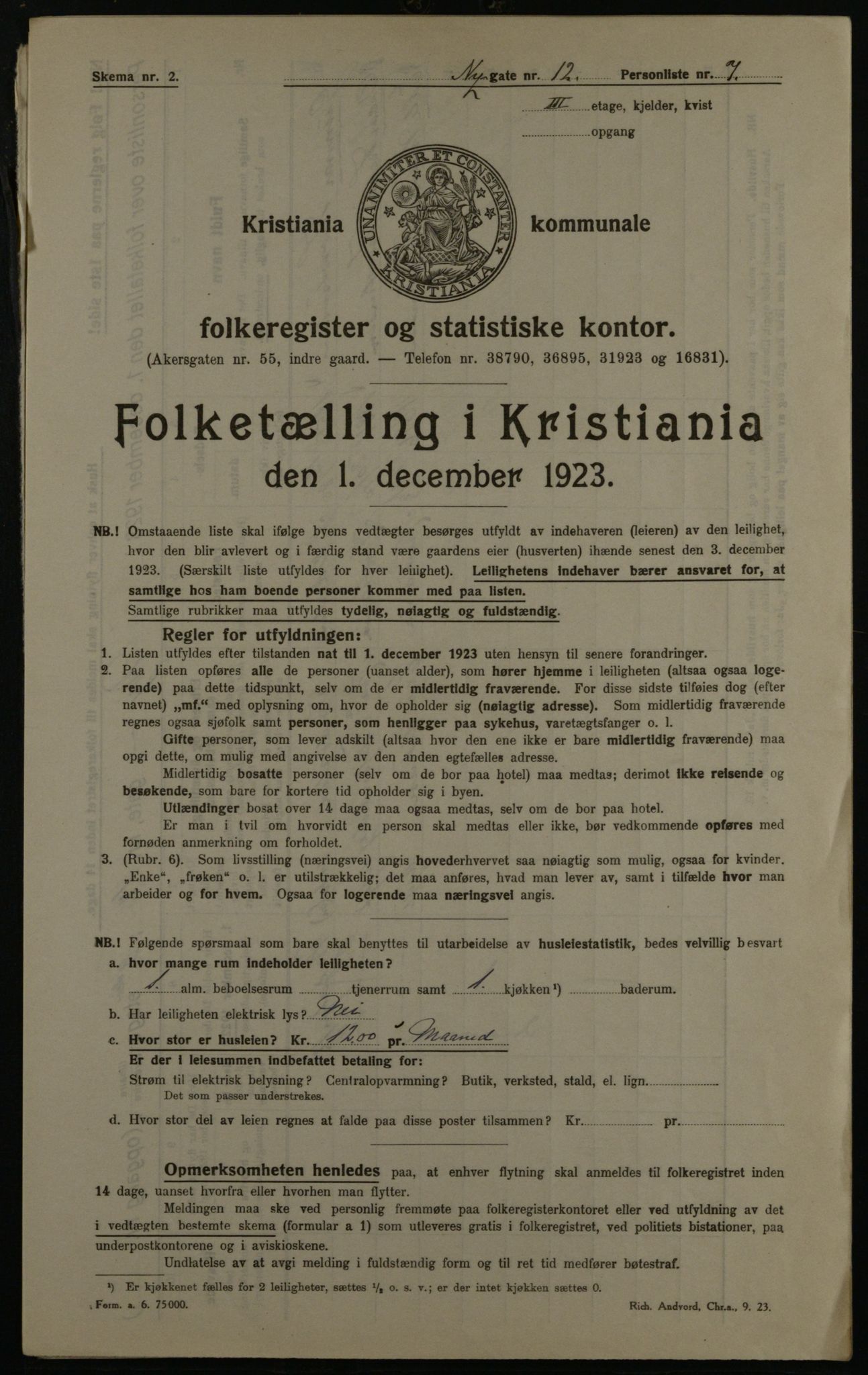 OBA, Kommunal folketelling 1.12.1923 for Kristiania, 1923, s. 81277