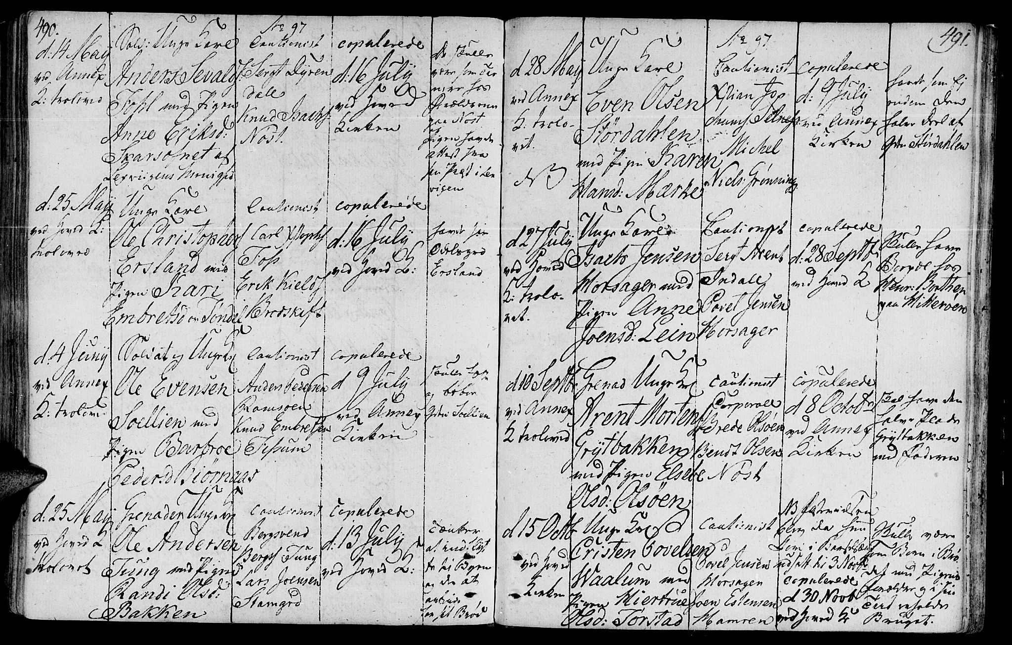 Ministerialprotokoller, klokkerbøker og fødselsregistre - Sør-Trøndelag, SAT/A-1456/646/L0606: Ministerialbok nr. 646A04, 1791-1805, s. 490-491