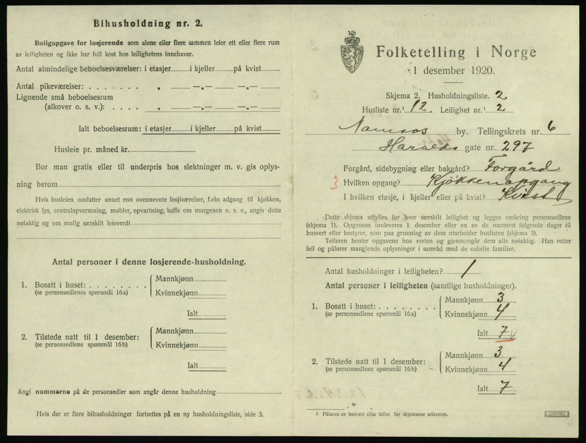 SAT, Folketelling 1920 for 1703 Namsos ladested, 1920, s. 1811