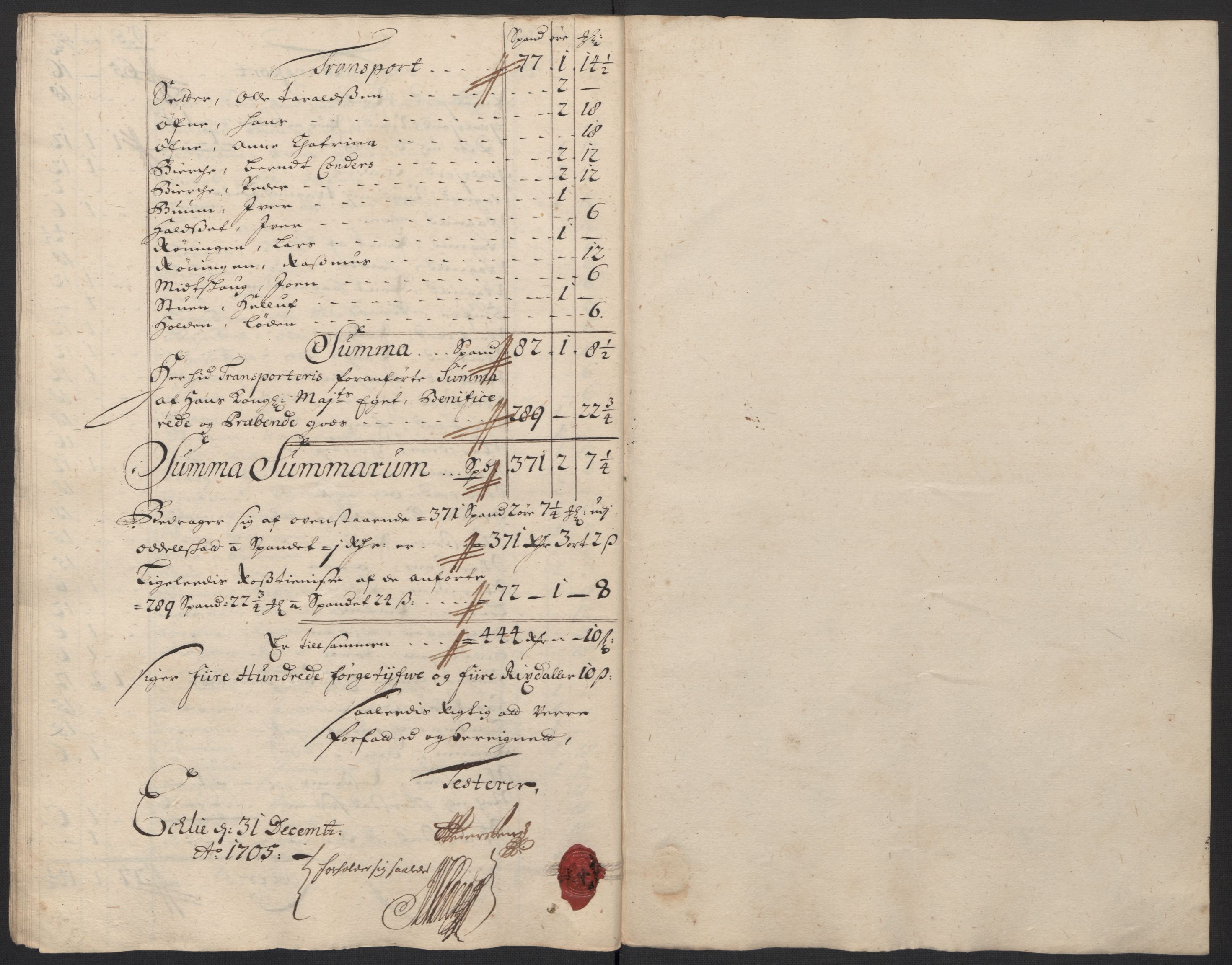 Rentekammeret inntil 1814, Reviderte regnskaper, Fogderegnskap, RA/EA-4092/R60/L3955: Fogderegnskap Orkdal og Gauldal, 1705, s. 236