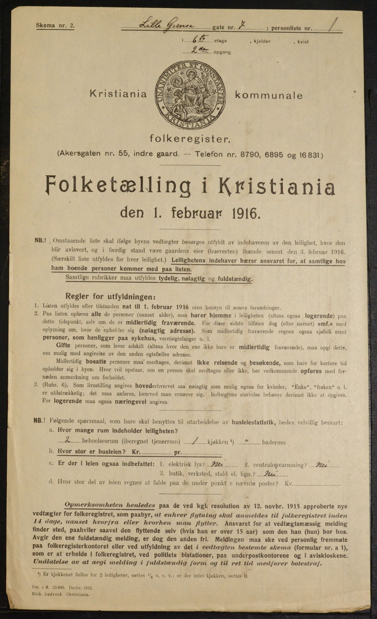 OBA, Kommunal folketelling 1.2.1916 for Kristiania, 1916, s. 58881