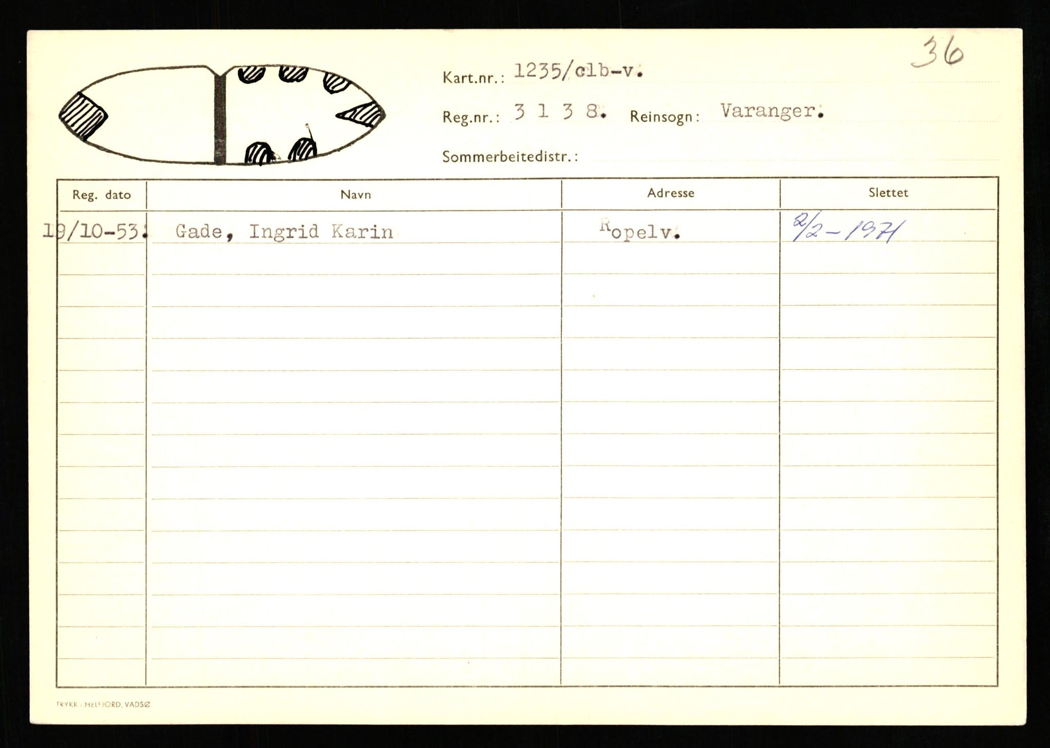 Lappefogden i Finnmark/Reindriftsforvaltningen Øst-Finnmark, AV/SATØ-S-1461/G/Ge/Gea/L0007: Slettede reinmerker: Karasjok, Kautokeino, Polmak og Varanger, 1934-1992, s. 278