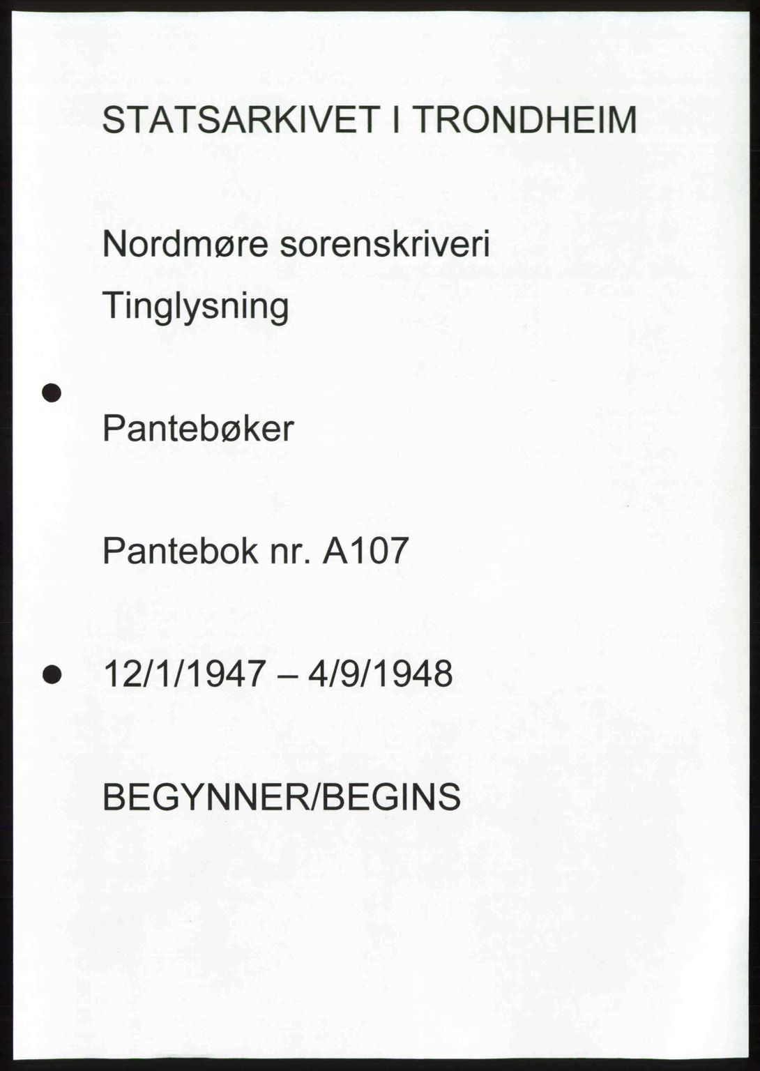 Nordmøre sorenskriveri, AV/SAT-A-4132/1/2/2Ca: Pantebok nr. A107, 1947-1948