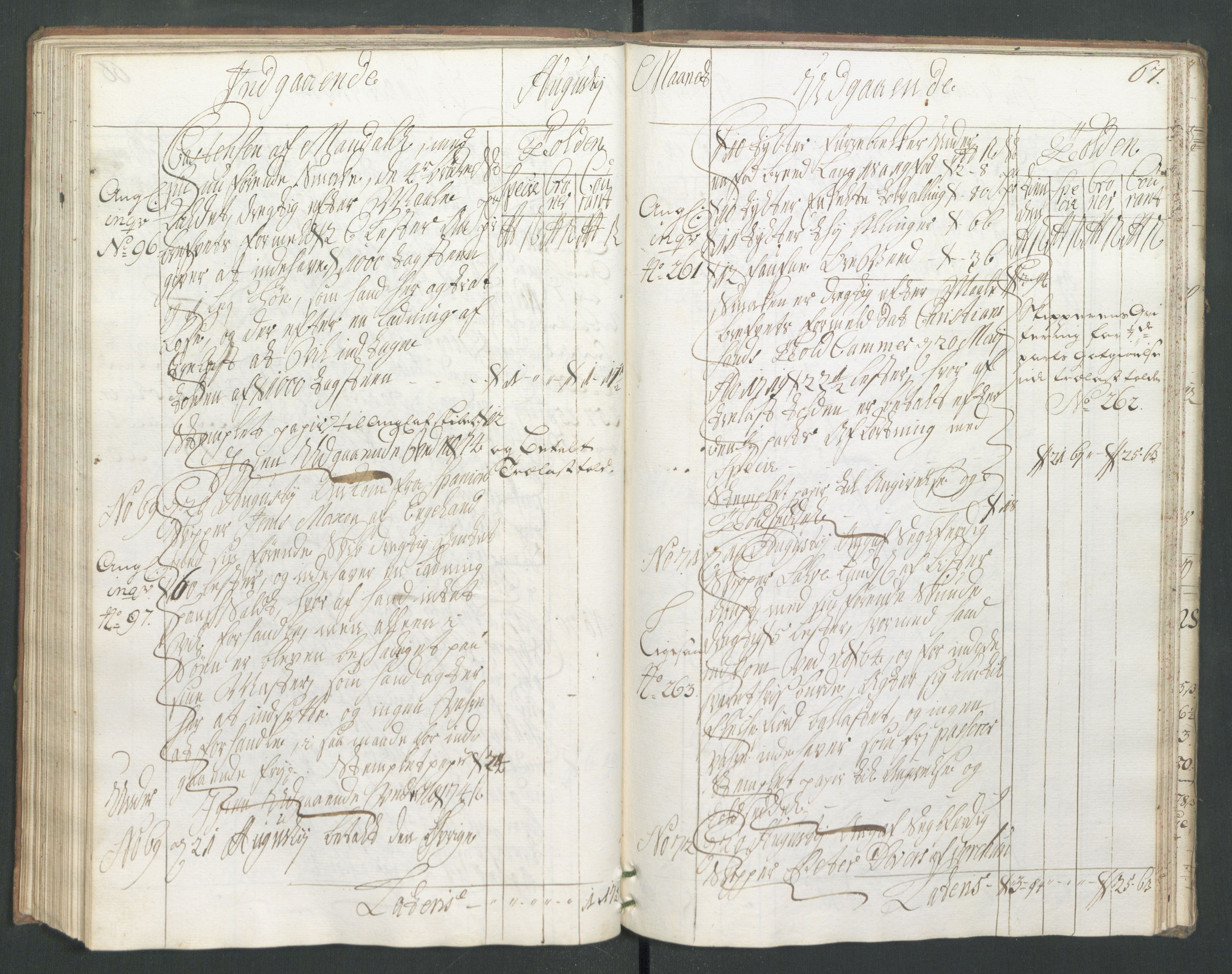 Generaltollkammeret, tollregnskaper, AV/RA-EA-5490/R17/L0008/0001: Tollregnskaper Mandal / Hovedtollbok, 1733, s. 66b-67a