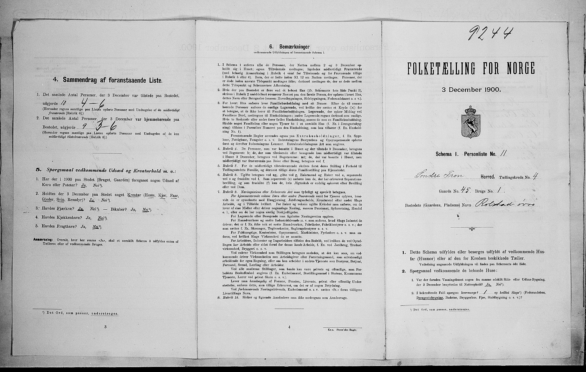 SAH, Folketelling 1900 for 0519 Sør-Fron herred, 1900, s. 483