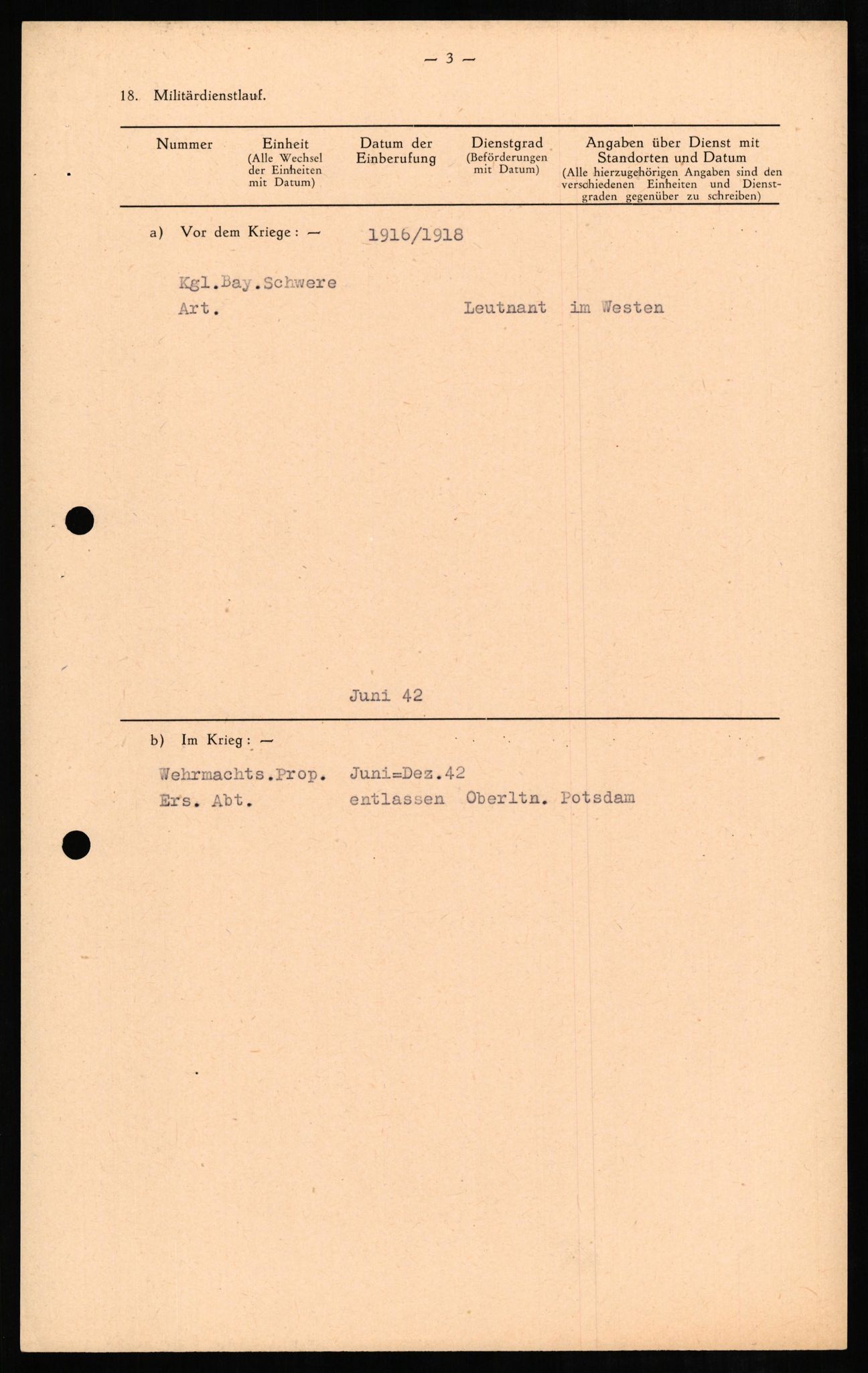 Forsvaret, Forsvarets overkommando II, RA/RAFA-3915/D/Db/L0011: CI Questionaires. Tyske okkupasjonsstyrker i Norge. Tyskere., 1945-1946, s. 106