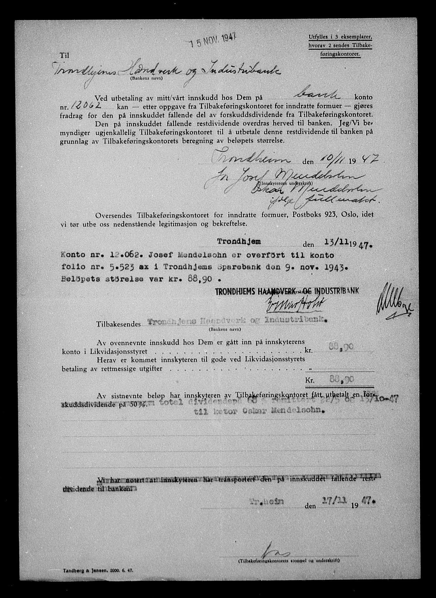 Justisdepartementet, Tilbakeføringskontoret for inndratte formuer, AV/RA-S-1564/H/Hc/Hca/L0905: --, 1945-1947, s. 442