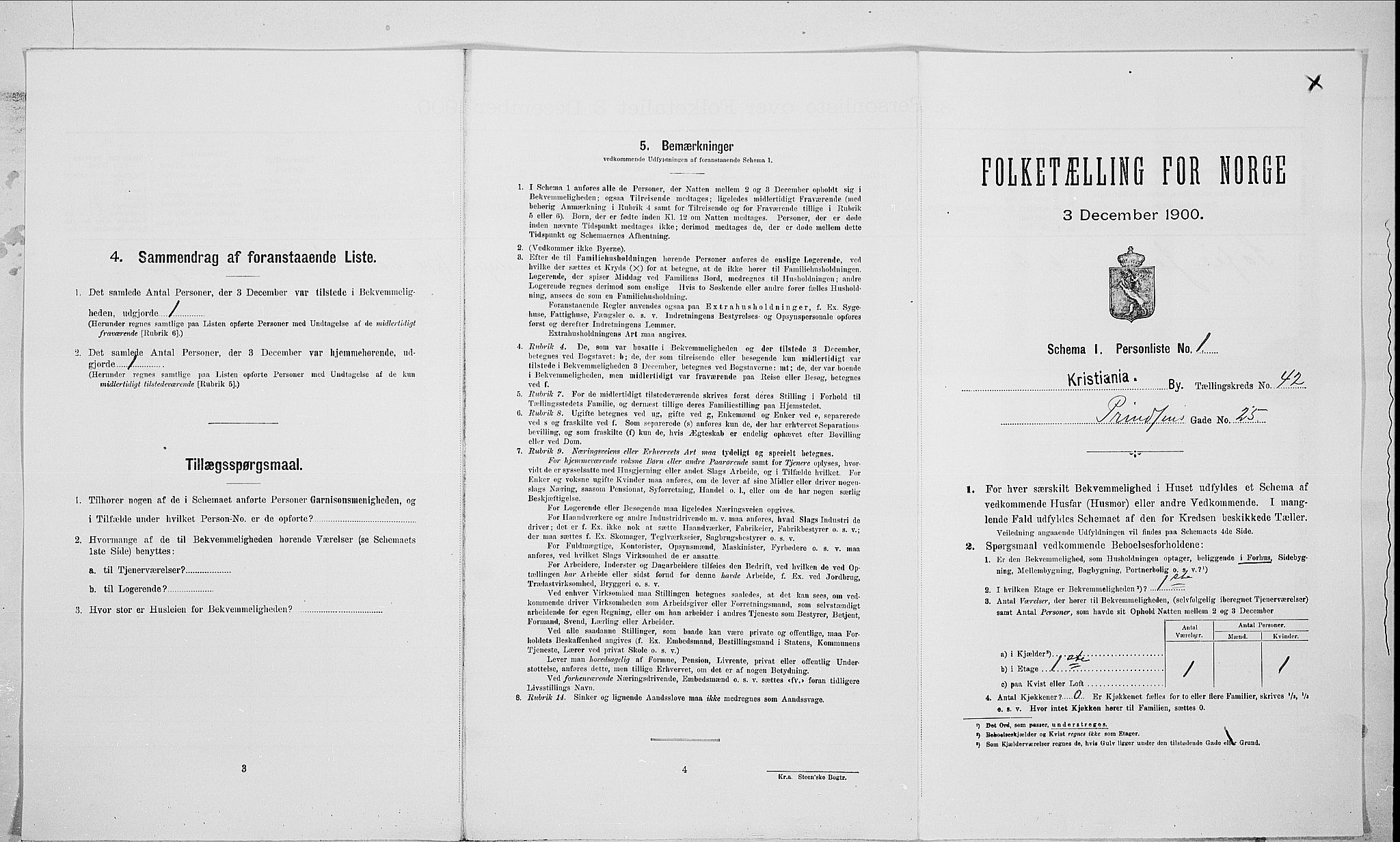 SAO, Folketelling 1900 for 0301 Kristiania kjøpstad, 1900, s. 73125