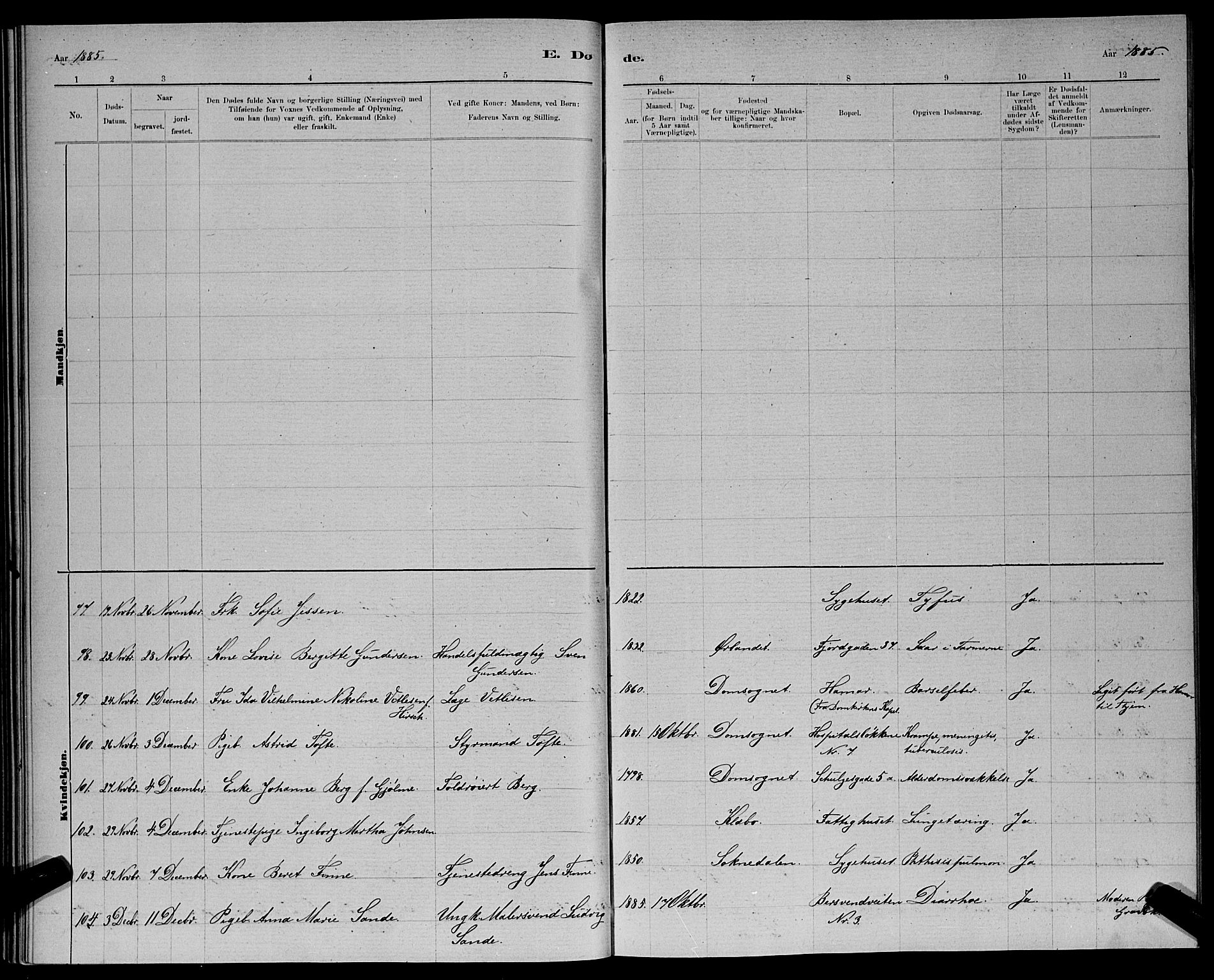 Ministerialprotokoller, klokkerbøker og fødselsregistre - Sør-Trøndelag, SAT/A-1456/601/L0093: Klokkerbok nr. 601C11, 1882-1898