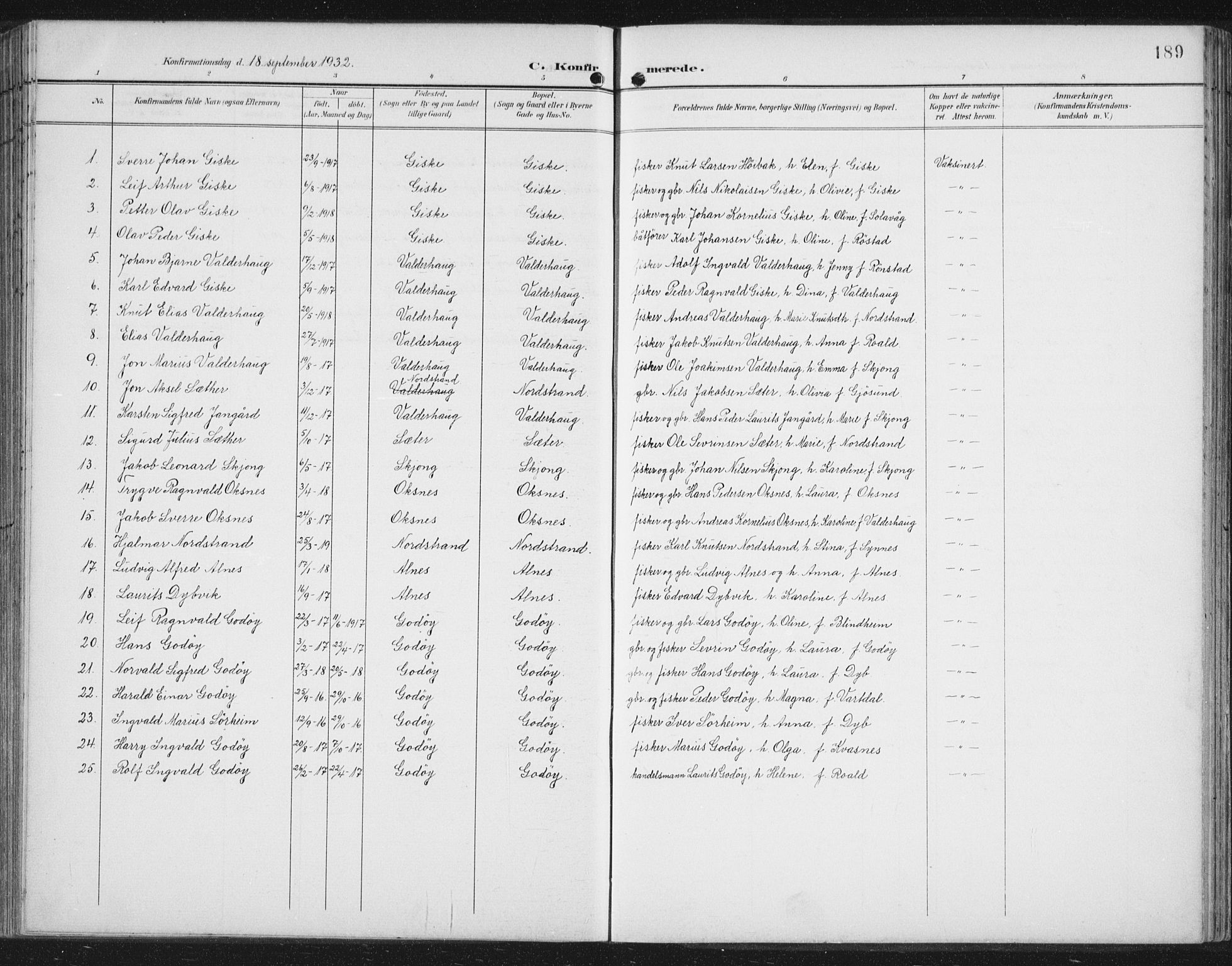 Ministerialprotokoller, klokkerbøker og fødselsregistre - Møre og Romsdal, AV/SAT-A-1454/534/L0489: Klokkerbok nr. 534C01, 1899-1941, s. 189