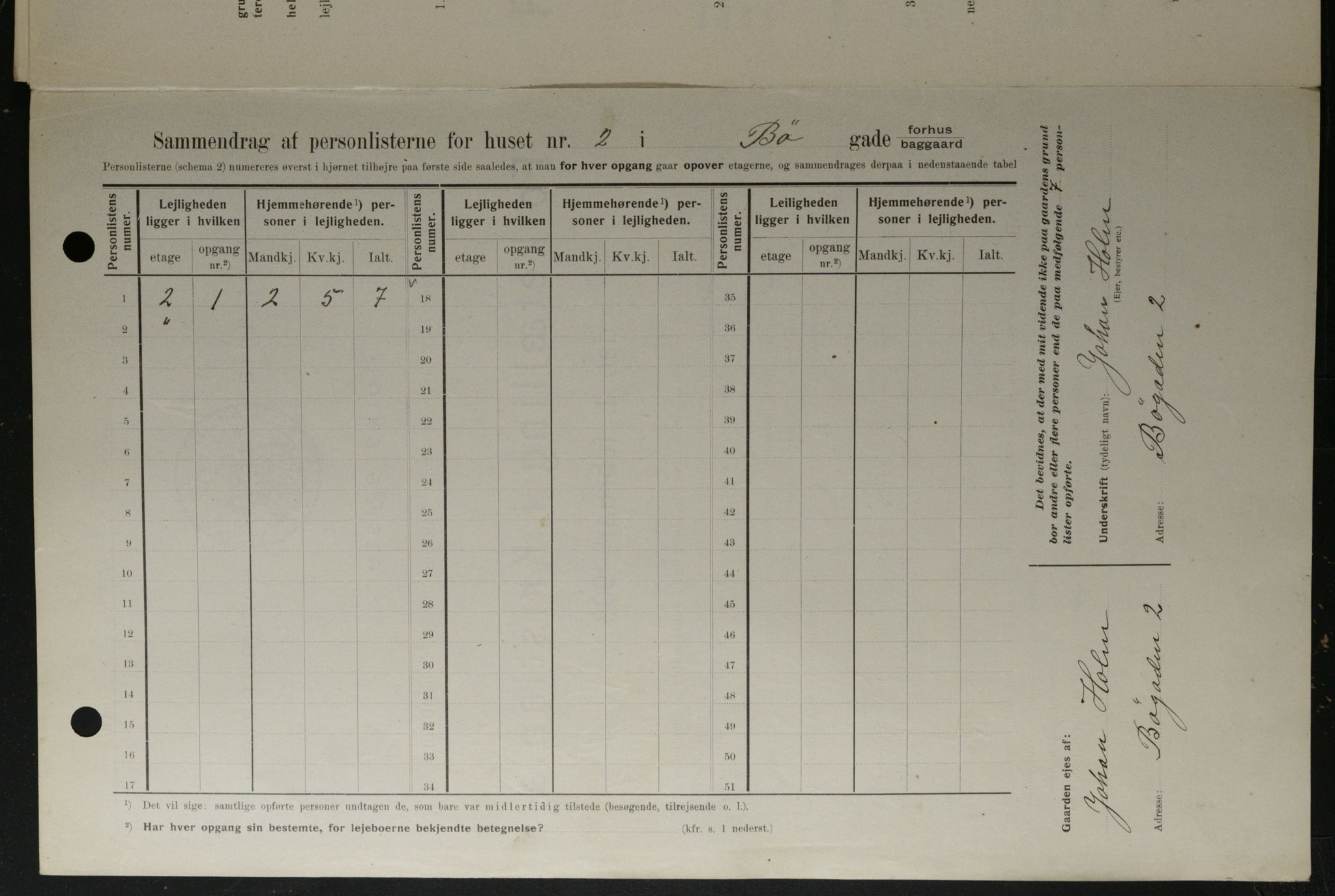 OBA, Kommunal folketelling 1.2.1908 for Kristiania kjøpstad, 1908, s. 10464