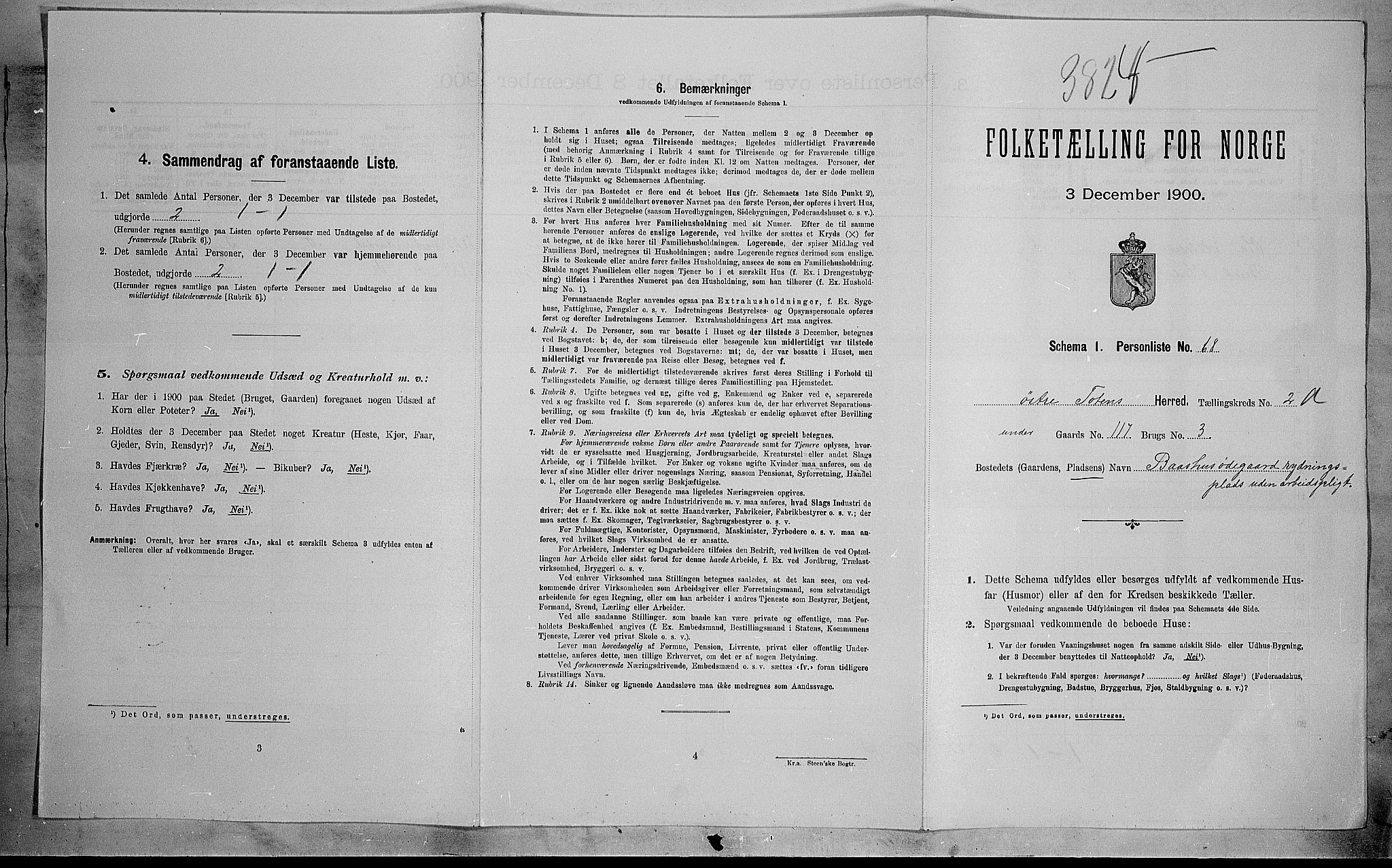 SAH, Folketelling 1900 for 0528 Østre Toten herred, 1900, s. 477