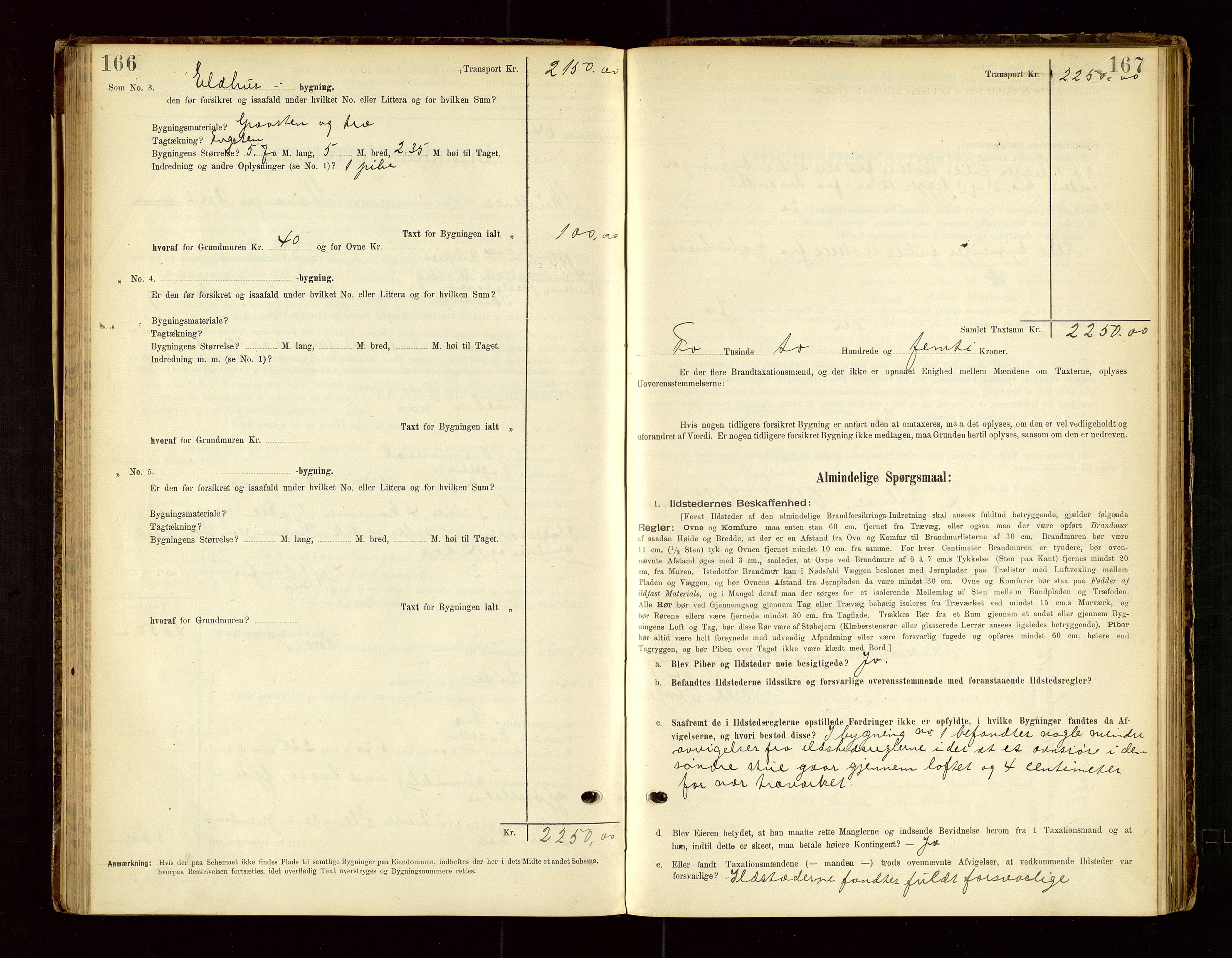 Skudenes lensmannskontor, SAST/A-100444/Gob/L0001: "Brandtaxationsprotokoll", 1895-1924, s. 166-167