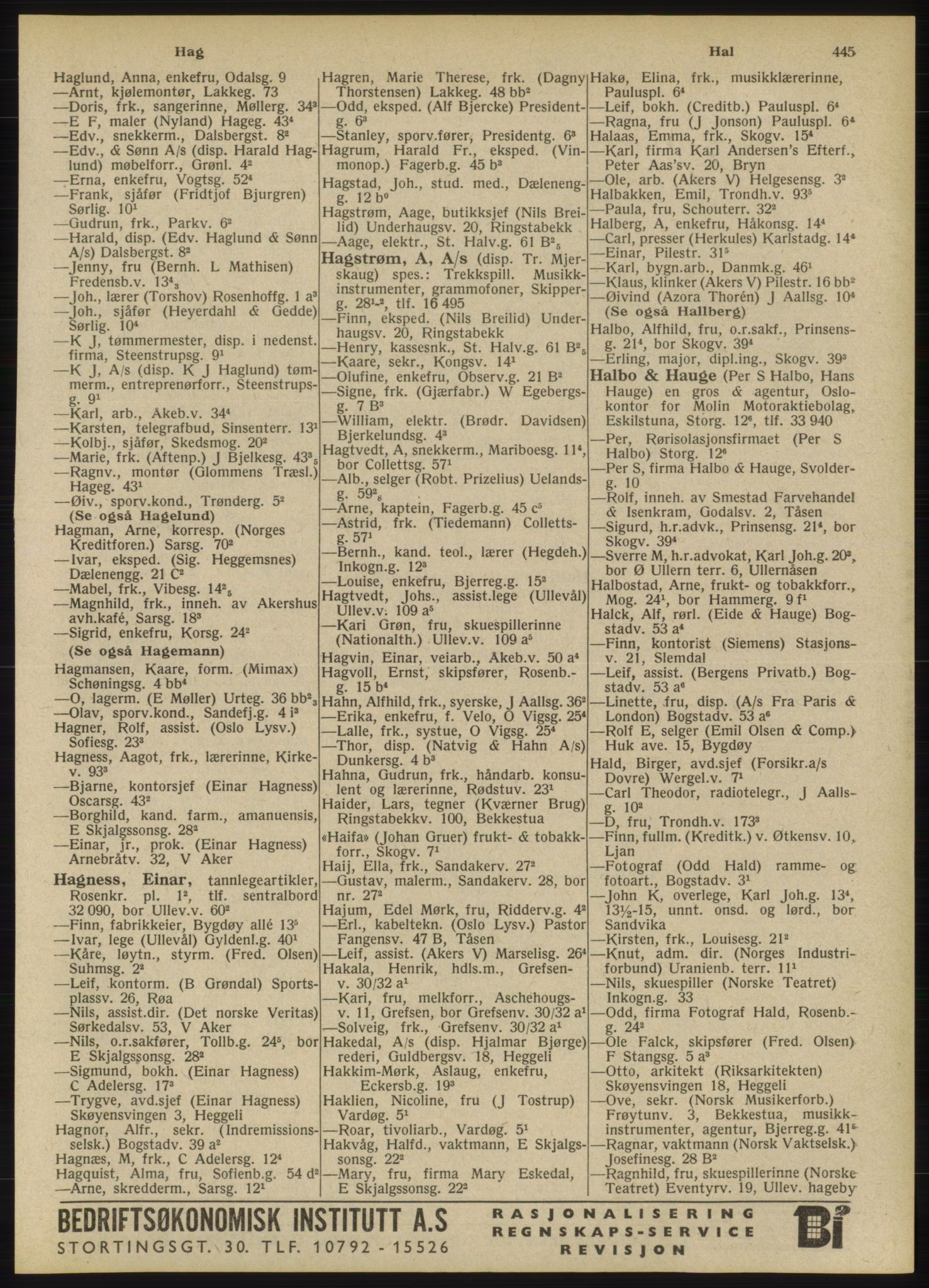 Kristiania/Oslo adressebok, PUBL/-, 1946, s. 445