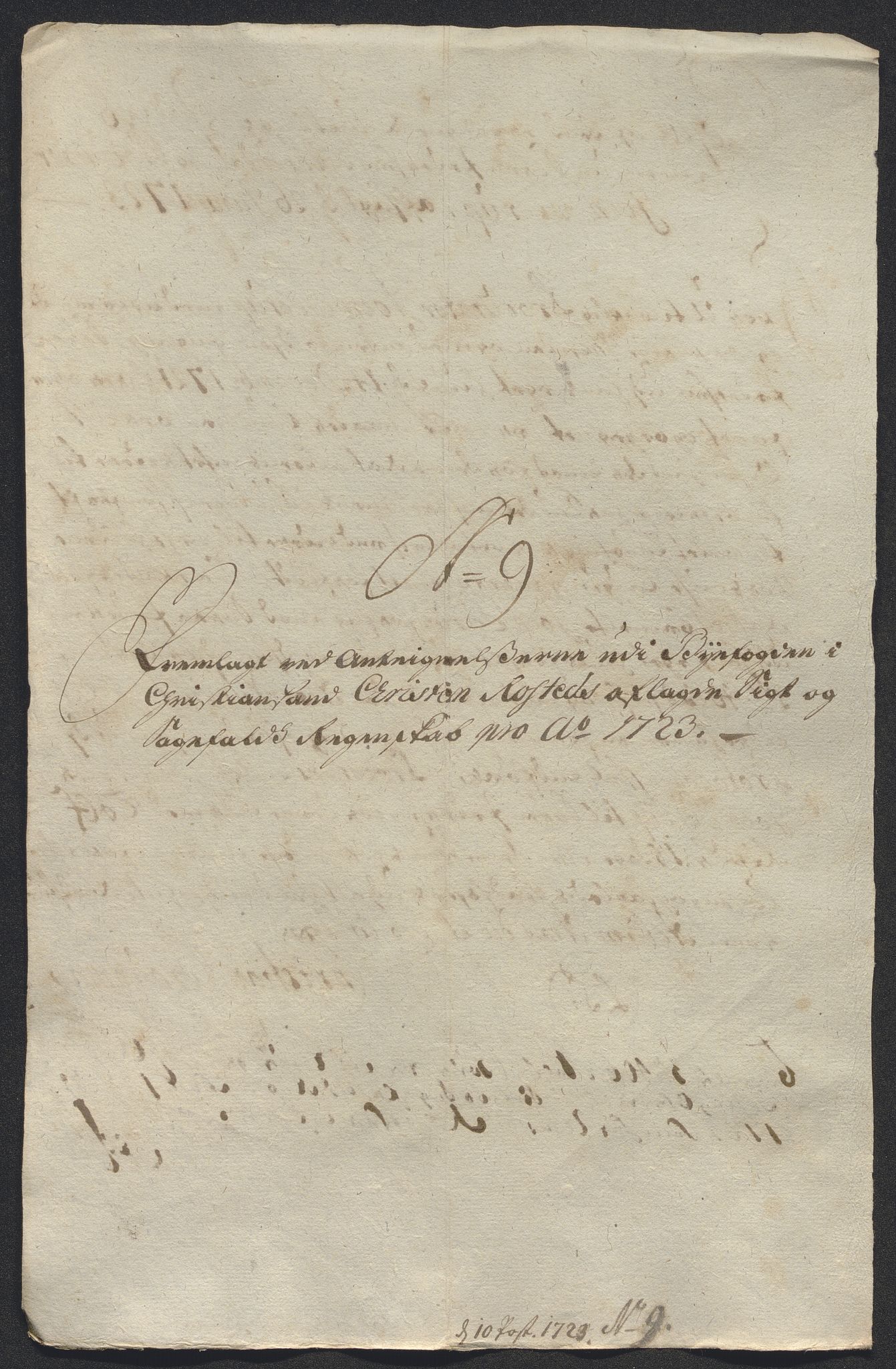 Rentekammeret inntil 1814, Reviderte regnskaper, Byregnskaper, AV/RA-EA-4066/R/Rm/L0286: [M19] Sikt og sakefall, 1719-1727, s. 263