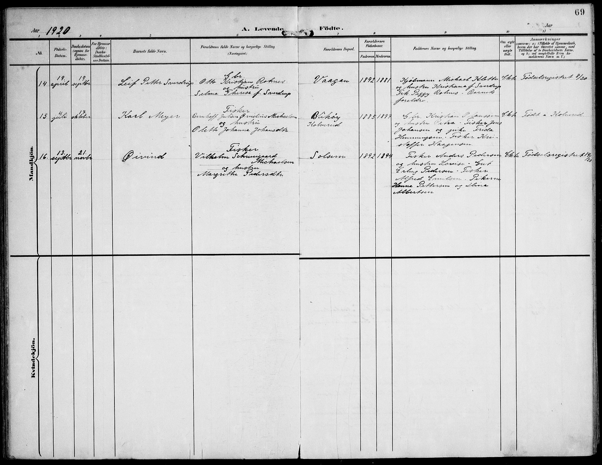 Ministerialprotokoller, klokkerbøker og fødselsregistre - Nord-Trøndelag, SAT/A-1458/788/L0698: Ministerialbok nr. 788A05, 1902-1921, s. 69