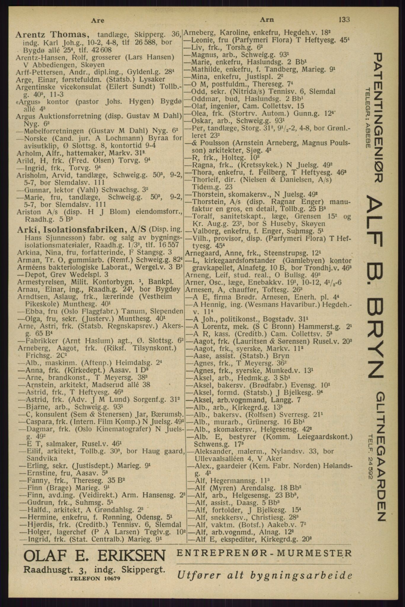 Kristiania/Oslo adressebok, PUBL/-, 1929, s. 133