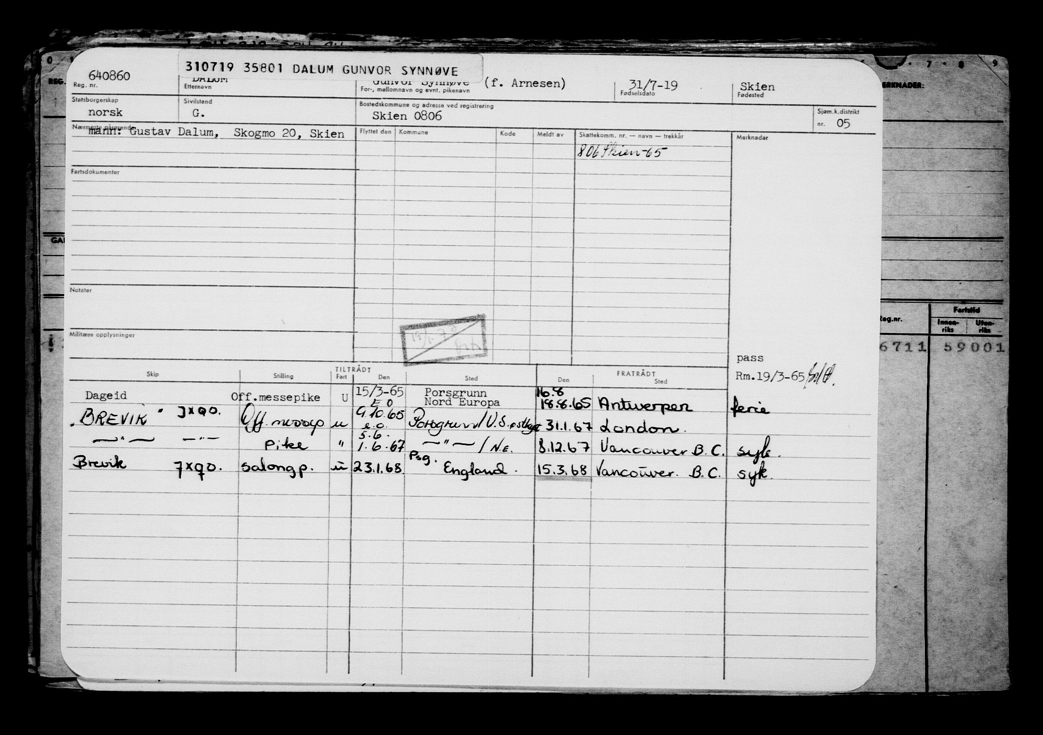 Direktoratet for sjømenn, AV/RA-S-3545/G/Gb/L0170: Hovedkort, 1919, s. 540