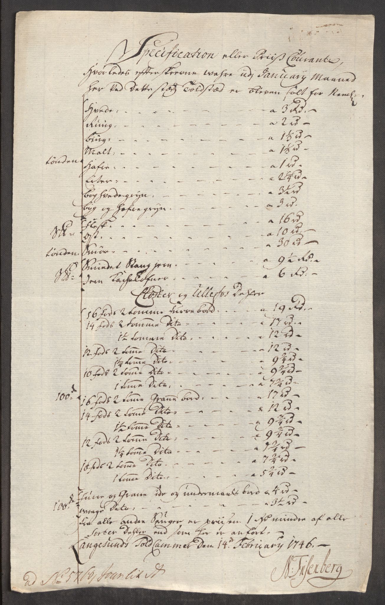 Rentekammeret inntil 1814, Realistisk ordnet avdeling, AV/RA-EA-4070/Oe/L0003: [Ø1]: Priskuranter, 1745-1748, s. 358