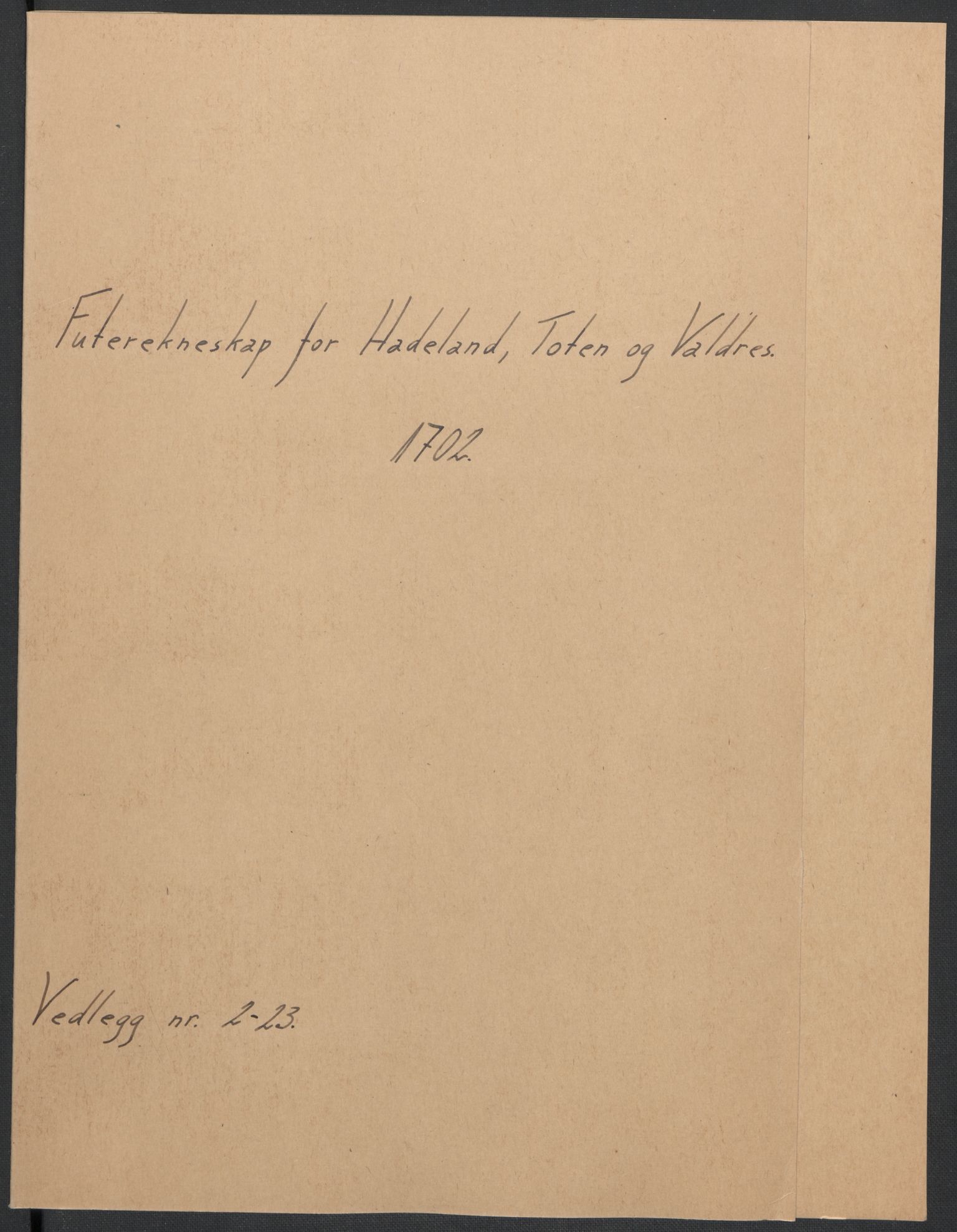 Rentekammeret inntil 1814, Reviderte regnskaper, Fogderegnskap, AV/RA-EA-4092/R18/L1300: Fogderegnskap Hadeland, Toten og Valdres, 1702, s. 208