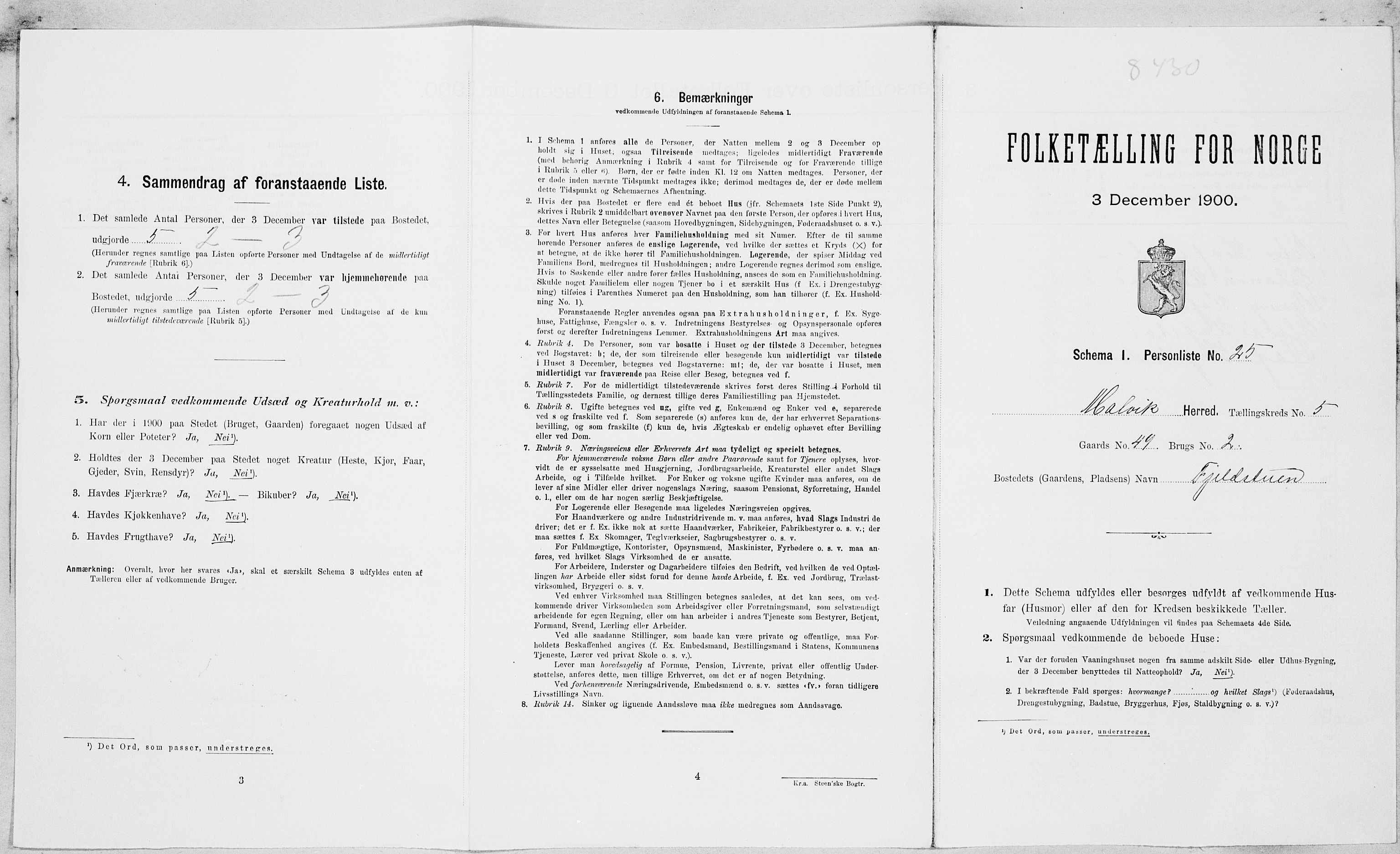 , Folketelling 1900 for 1663 Malvik herred, 1900, s. 429
