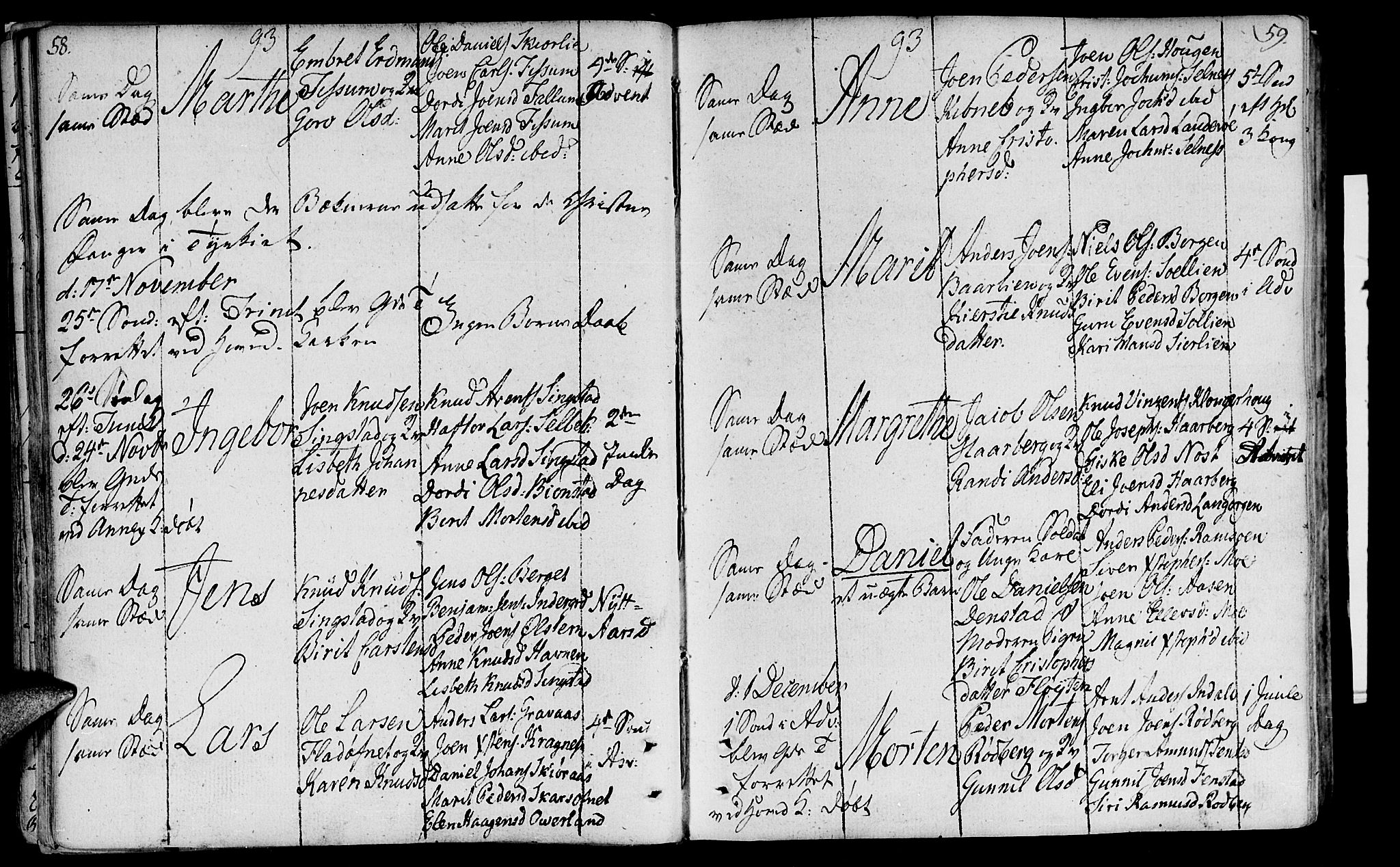 Ministerialprotokoller, klokkerbøker og fødselsregistre - Sør-Trøndelag, AV/SAT-A-1456/646/L0606: Ministerialbok nr. 646A04, 1791-1805, s. 58-59