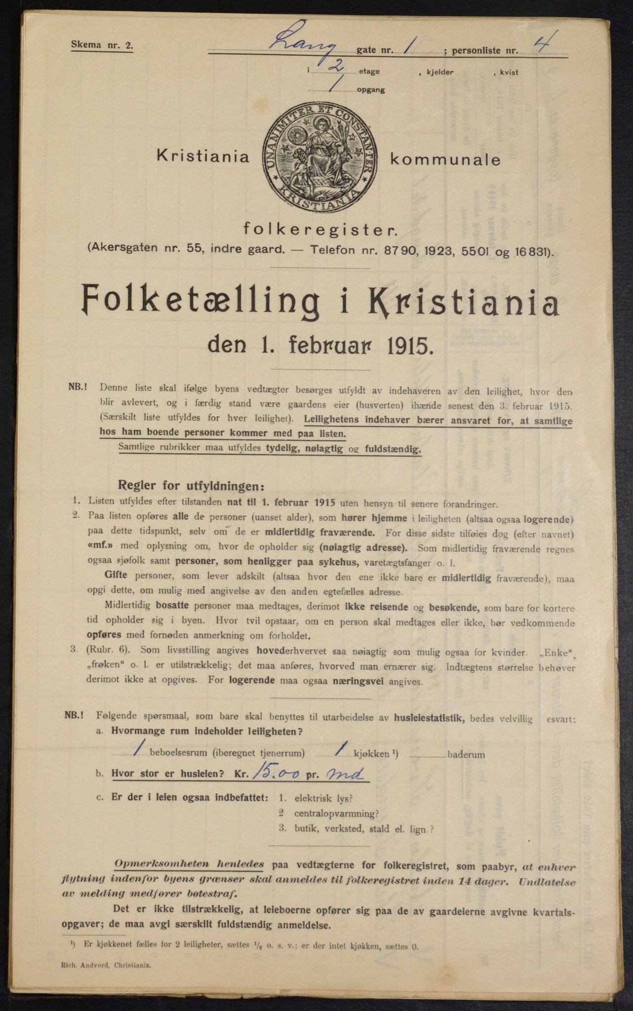 OBA, Kommunal folketelling 1.2.1915 for Kristiania, 1915, s. 55926