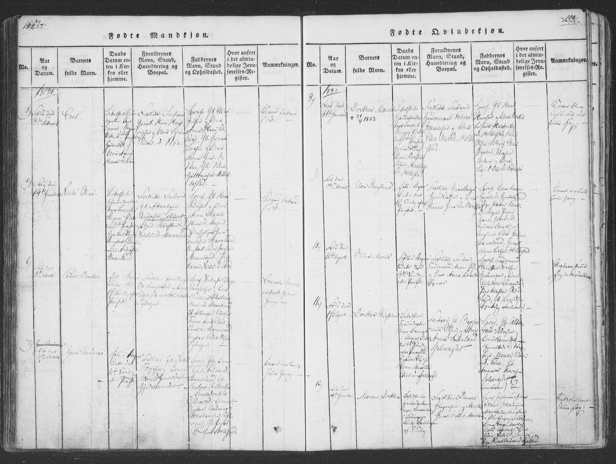 Ministerialprotokoller, klokkerbøker og fødselsregistre - Nordland, AV/SAT-A-1459/855/L0798: Ministerialbok nr. 855A06, 1821-1835, s. 152-153