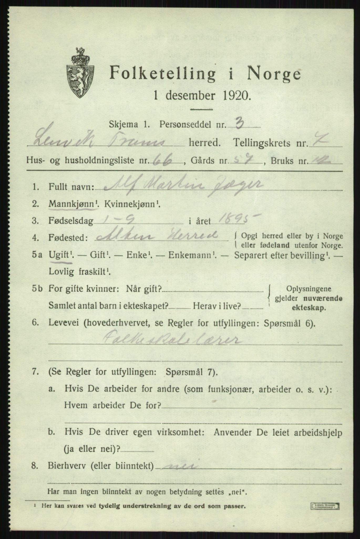 SATØ, Folketelling 1920 for 1931 Lenvik herred, 1920, s. 10304