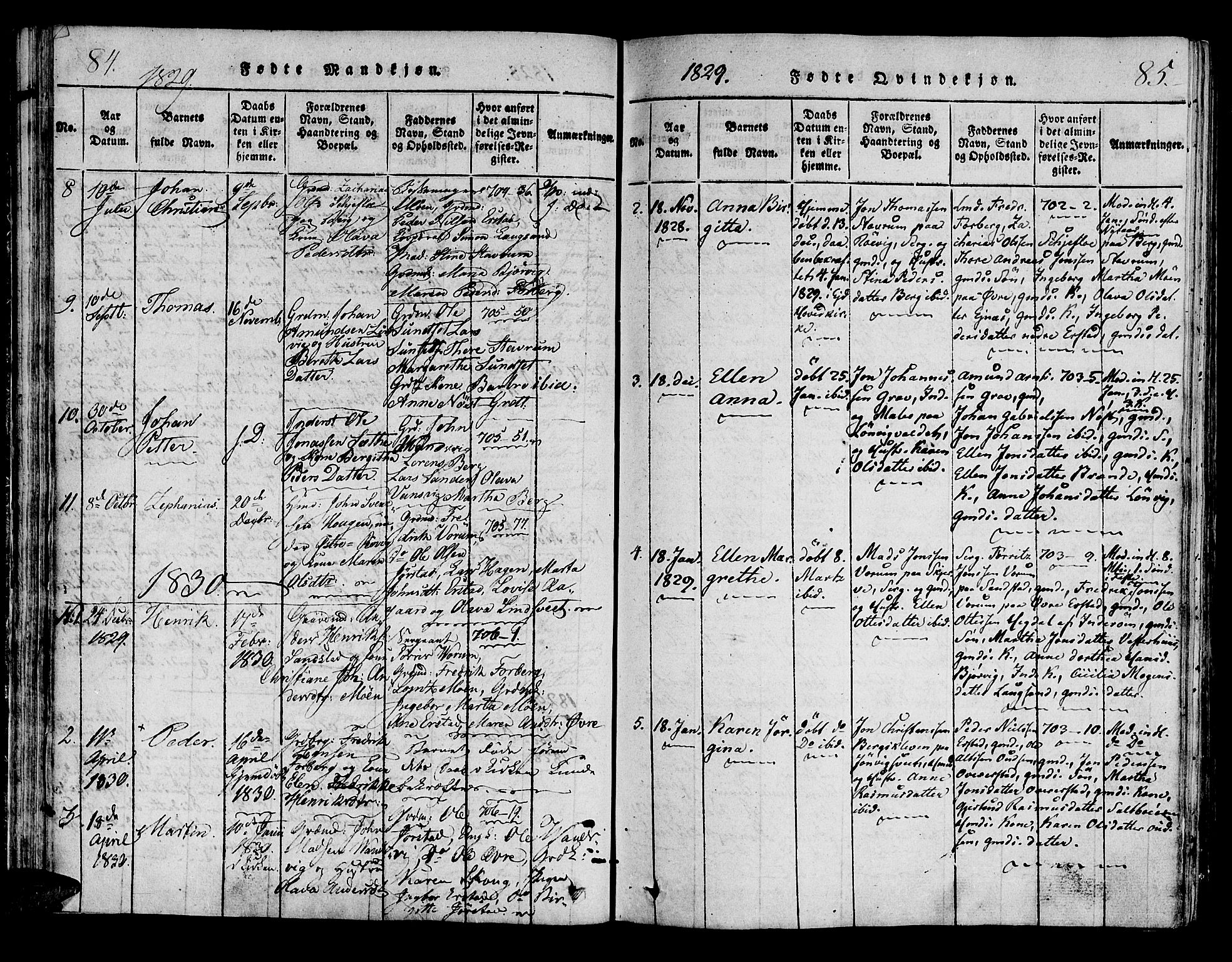 Ministerialprotokoller, klokkerbøker og fødselsregistre - Nord-Trøndelag, SAT/A-1458/722/L0217: Ministerialbok nr. 722A04, 1817-1842, s. 84-85