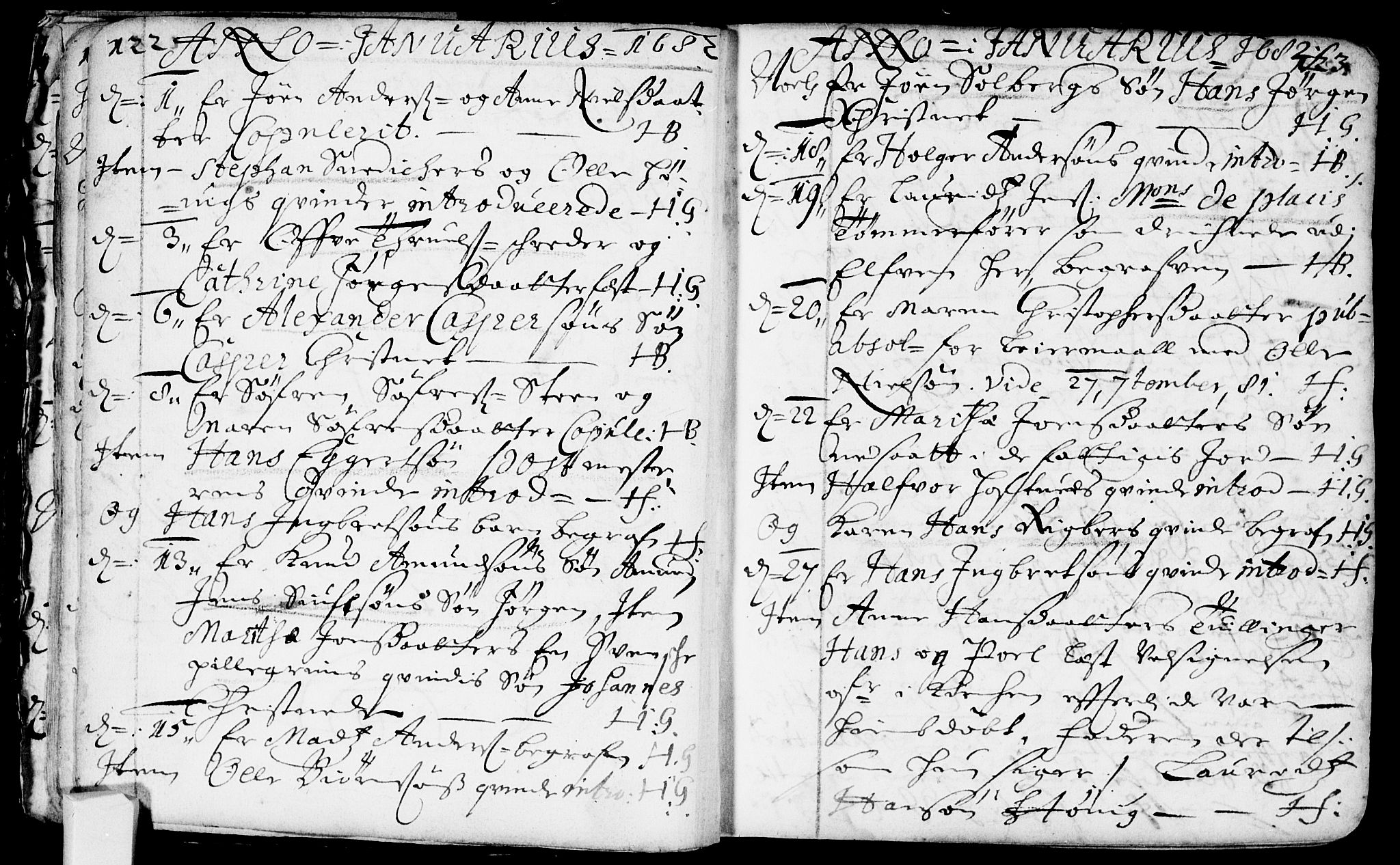 Bragernes kirkebøker, SAKO/A-6/F/Fa/L0002: Ministerialbok nr. I 2, 1680-1705, s. 122-123