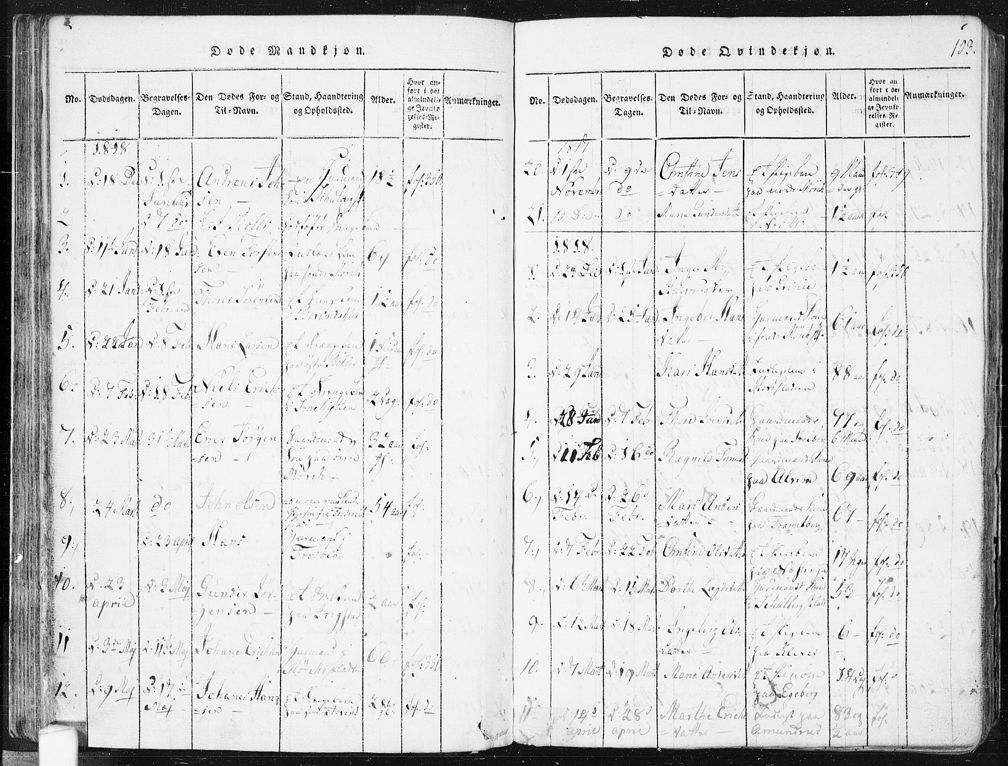 Spydeberg prestekontor Kirkebøker, SAO/A-10924/F/Fa/L0004: Ministerialbok nr. I 4, 1814-1841, s. 103