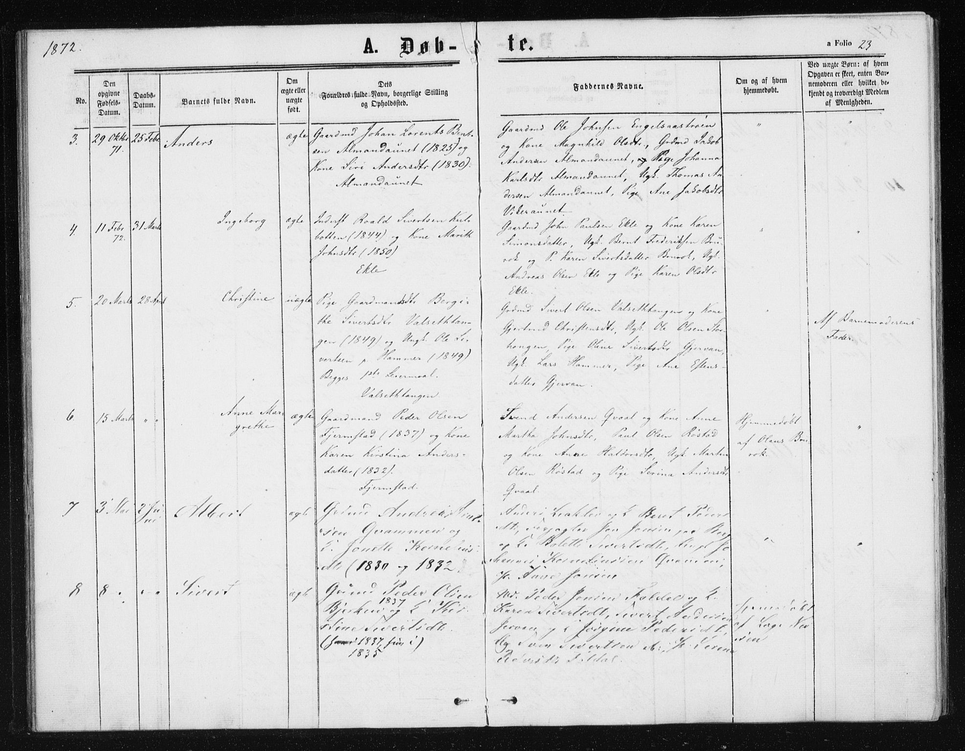 Ministerialprotokoller, klokkerbøker og fødselsregistre - Sør-Trøndelag, AV/SAT-A-1456/608/L0333: Ministerialbok nr. 608A02, 1862-1876, s. 23