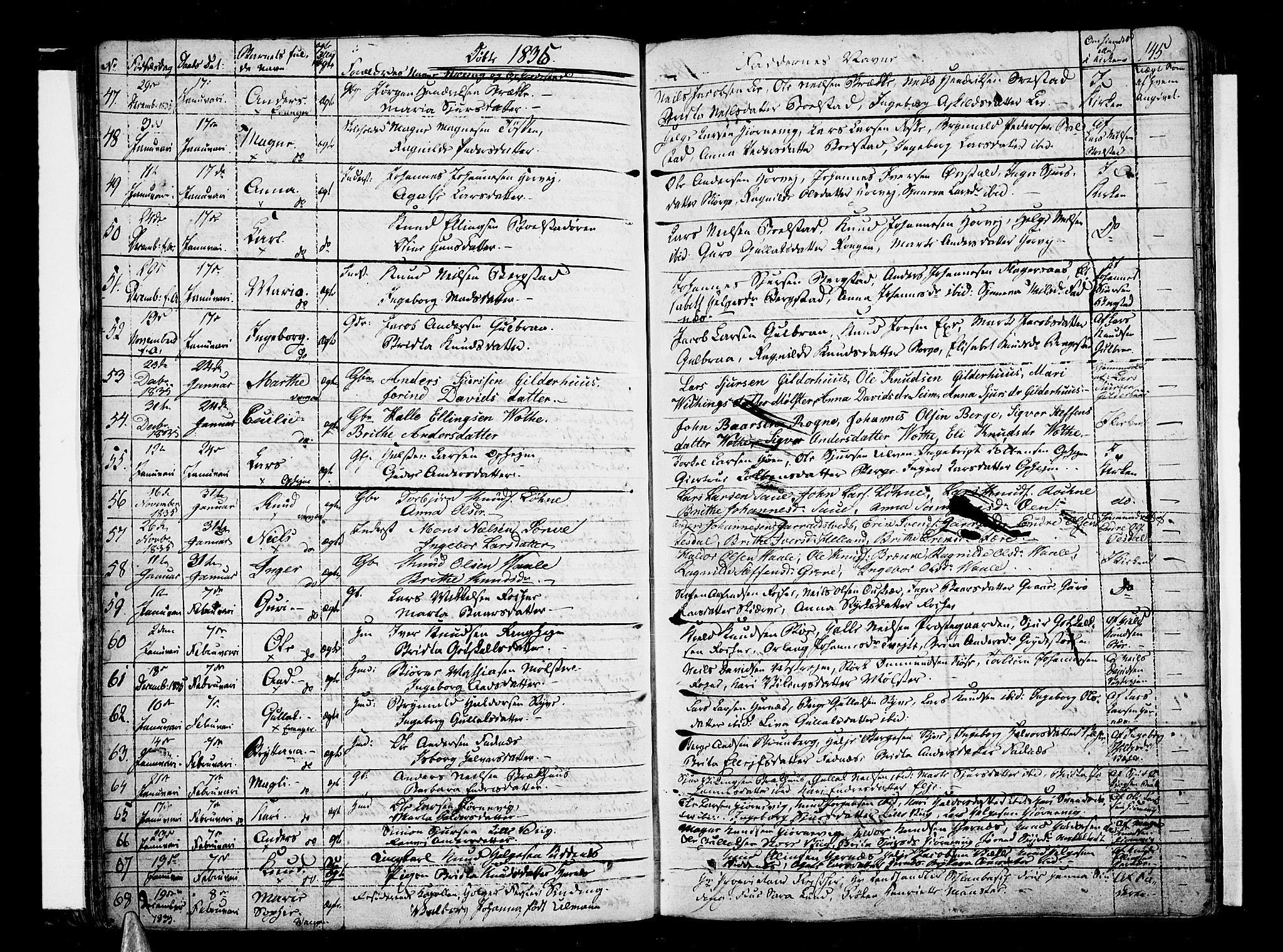 Voss sokneprestembete, AV/SAB-A-79001/H/Haa: Ministerialbok nr. A 12, 1823-1837, s. 145