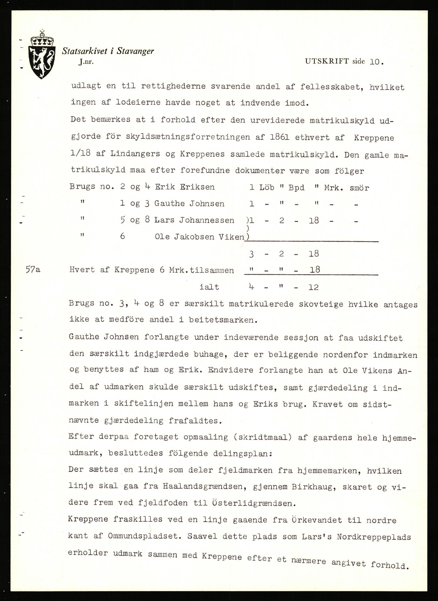 Statsarkivet i Stavanger, SAST/A-101971/03/Y/Yj/L0048: Avskrifter sortert etter gårdsnavn: Kluge - Kristianslyst, 1750-1930, s. 497