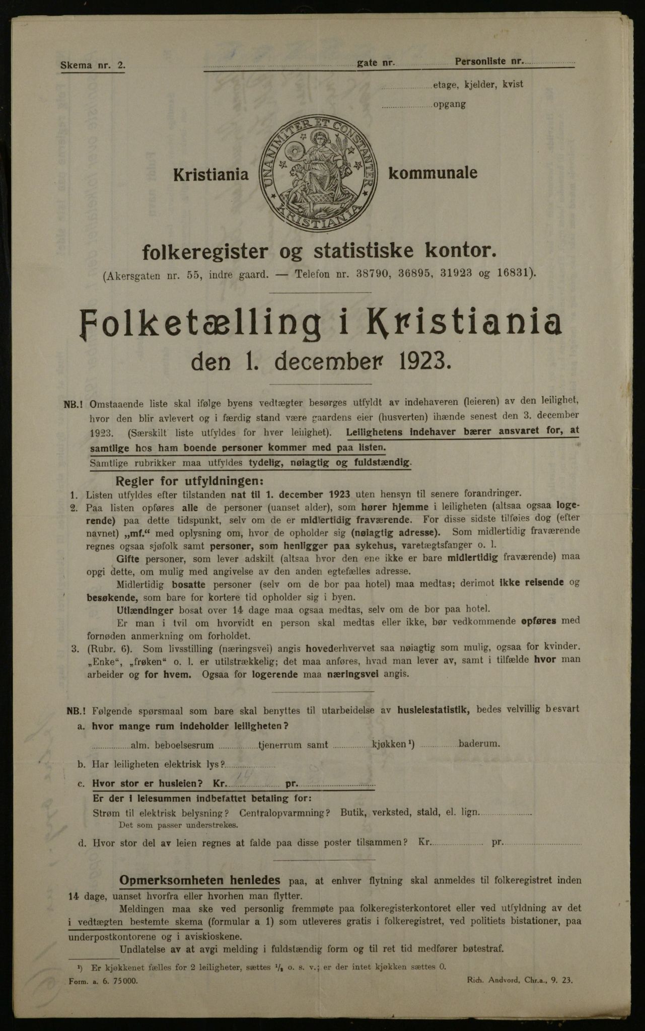 OBA, Kommunal folketelling 1.12.1923 for Kristiania, 1923, s. 72609