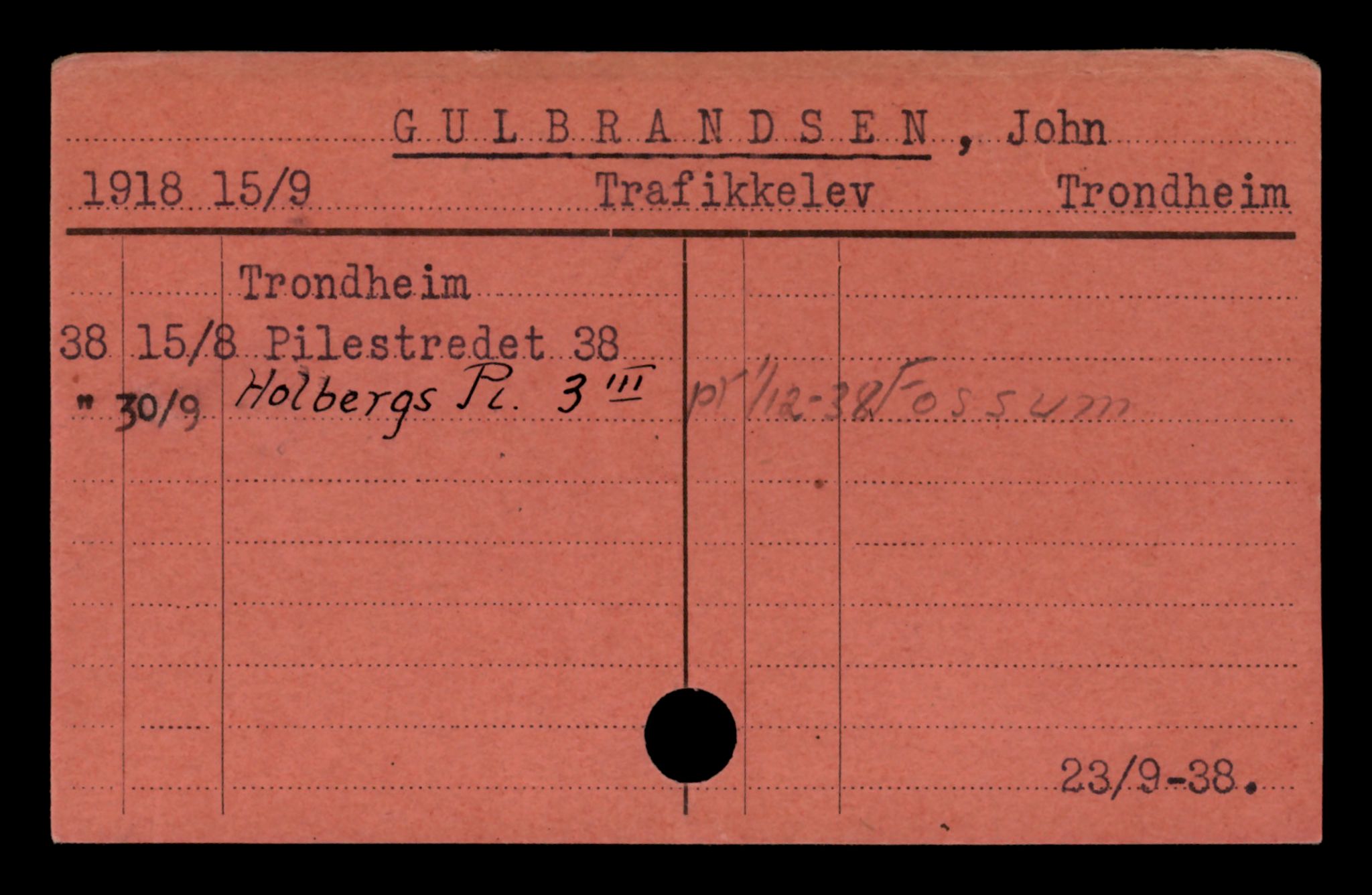 Oslo folkeregister, Registerkort, AV/SAO-A-11715/D/Da/L0025: Menn: Gulbrandsen John - Gustavsson Emil, 1906-1919