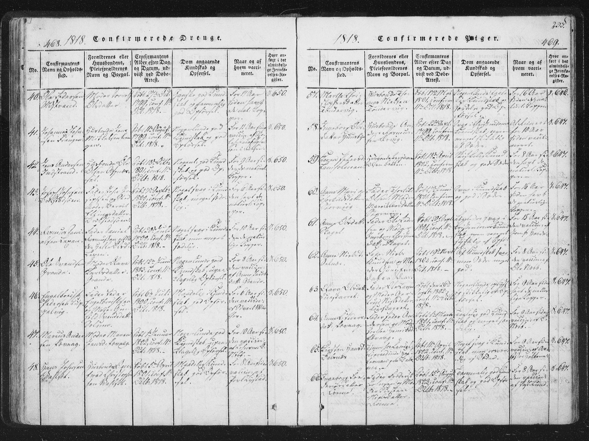 Ministerialprotokoller, klokkerbøker og fødselsregistre - Sør-Trøndelag, SAT/A-1456/659/L0734: Ministerialbok nr. 659A04, 1818-1825, s. 468-469