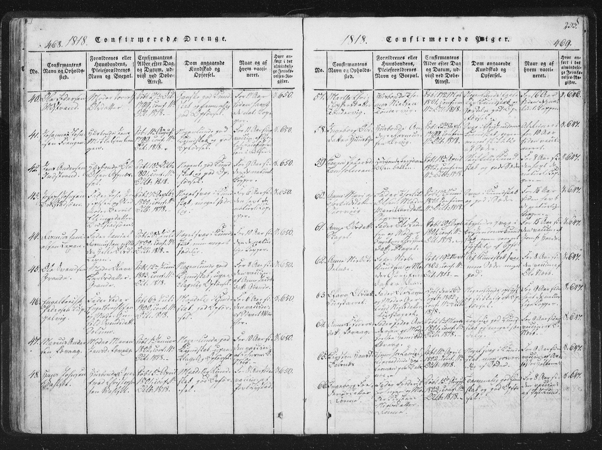 Ministerialprotokoller, klokkerbøker og fødselsregistre - Sør-Trøndelag, AV/SAT-A-1456/659/L0734: Ministerialbok nr. 659A04, 1818-1825, s. 468-469