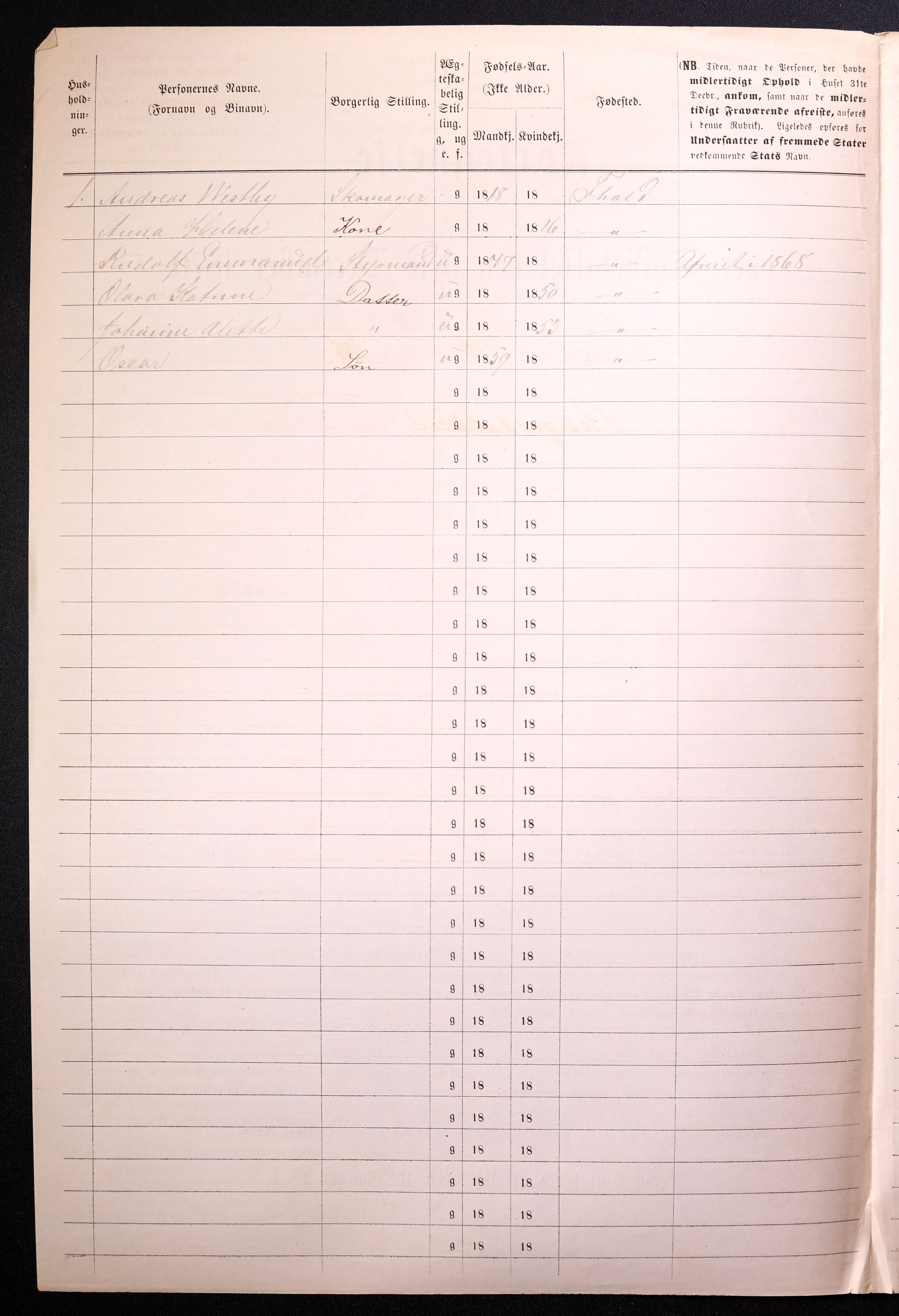 RA, Folketelling 1870 for 0101 Fredrikshald kjøpstad, 1870, s. 796