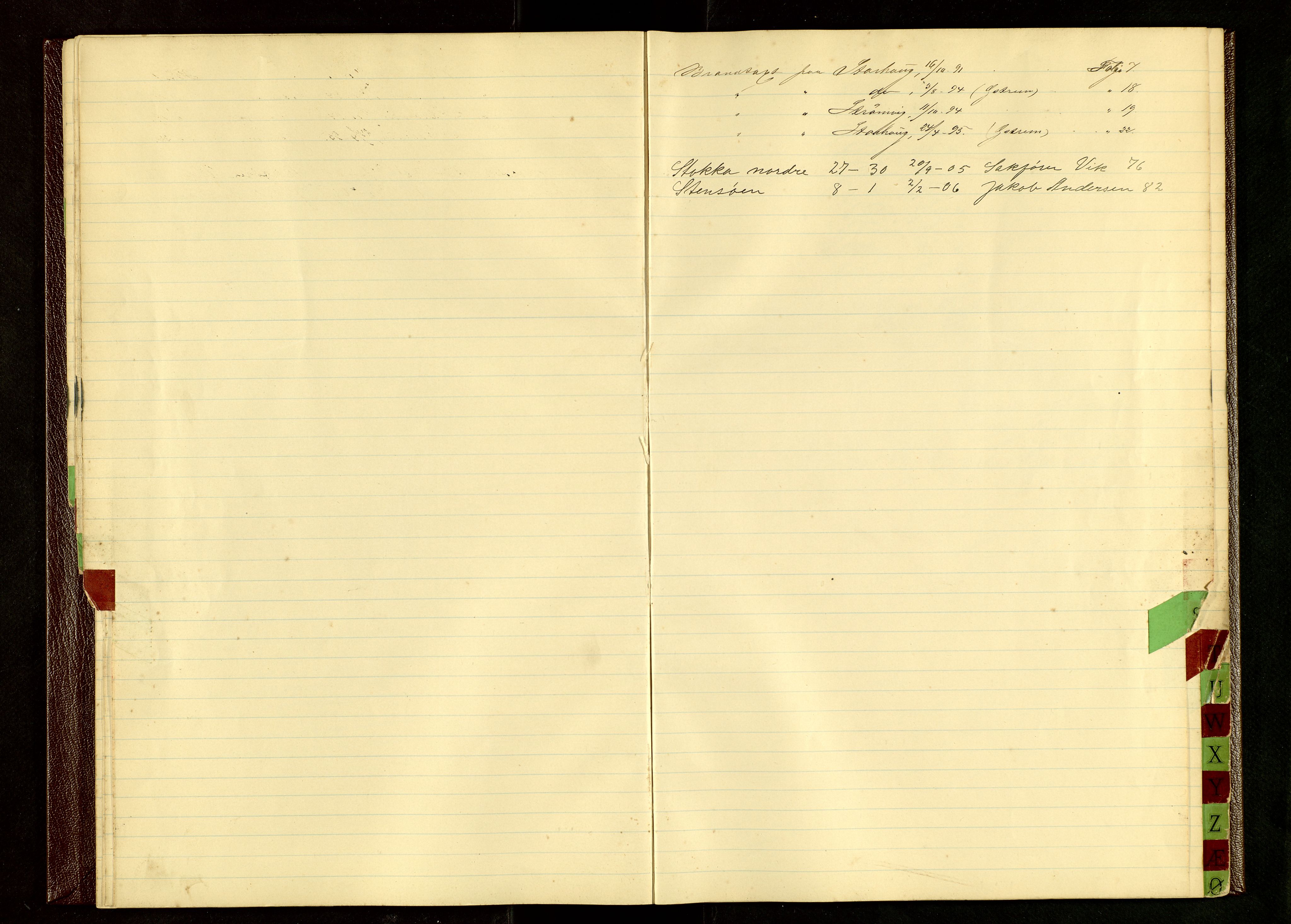 Hetland lensmannskontor, SAST/A-100101/Goa/L0003: Register til branntakstprotokoll, 1888-1916