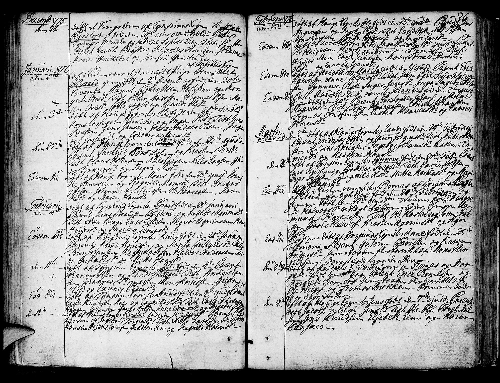 Lærdal sokneprestembete, SAB/A-81201: Ministerialbok nr. A 2, 1752-1782, s. 86