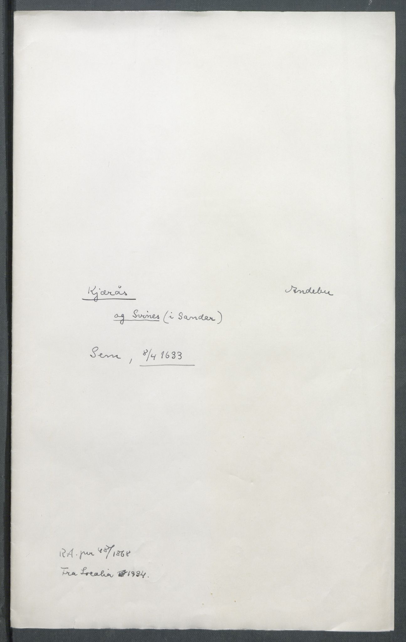 Riksarkivets diplomsamling, AV/RA-EA-5965/F02/L0144: Dokumenter, 1633, s. 23