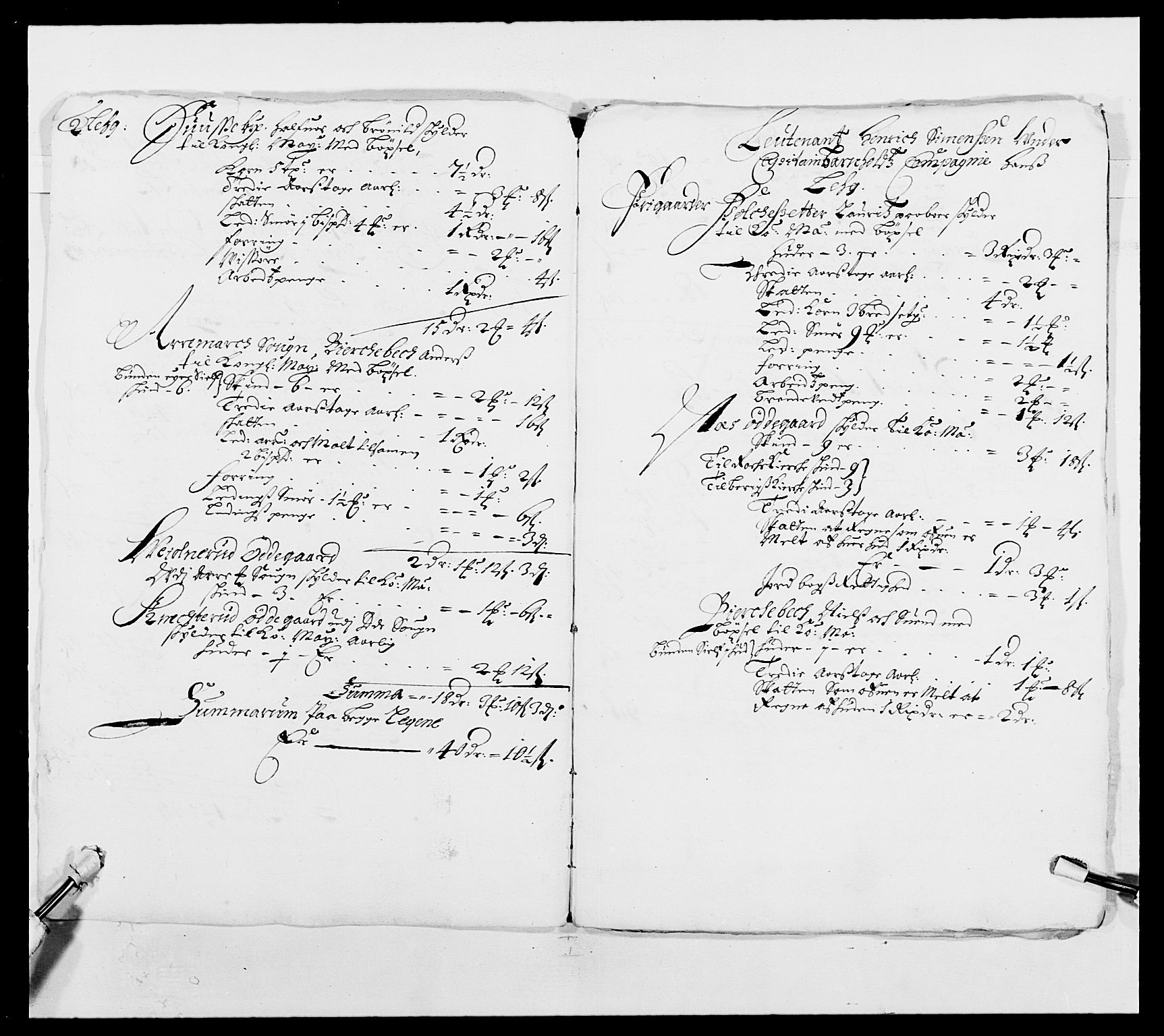 Kommanderende general (KG I) med Det norske krigsdirektorium, AV/RA-EA-5419/E/Ea/L0493: Smålenske regiment, 1643-1694, s. 343