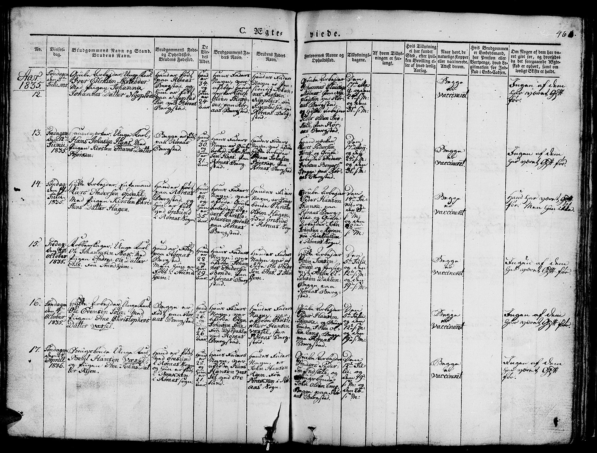 Ministerialprotokoller, klokkerbøker og fødselsregistre - Sør-Trøndelag, SAT/A-1456/681/L0939: Klokkerbok nr. 681C03, 1829-1855, s. 460