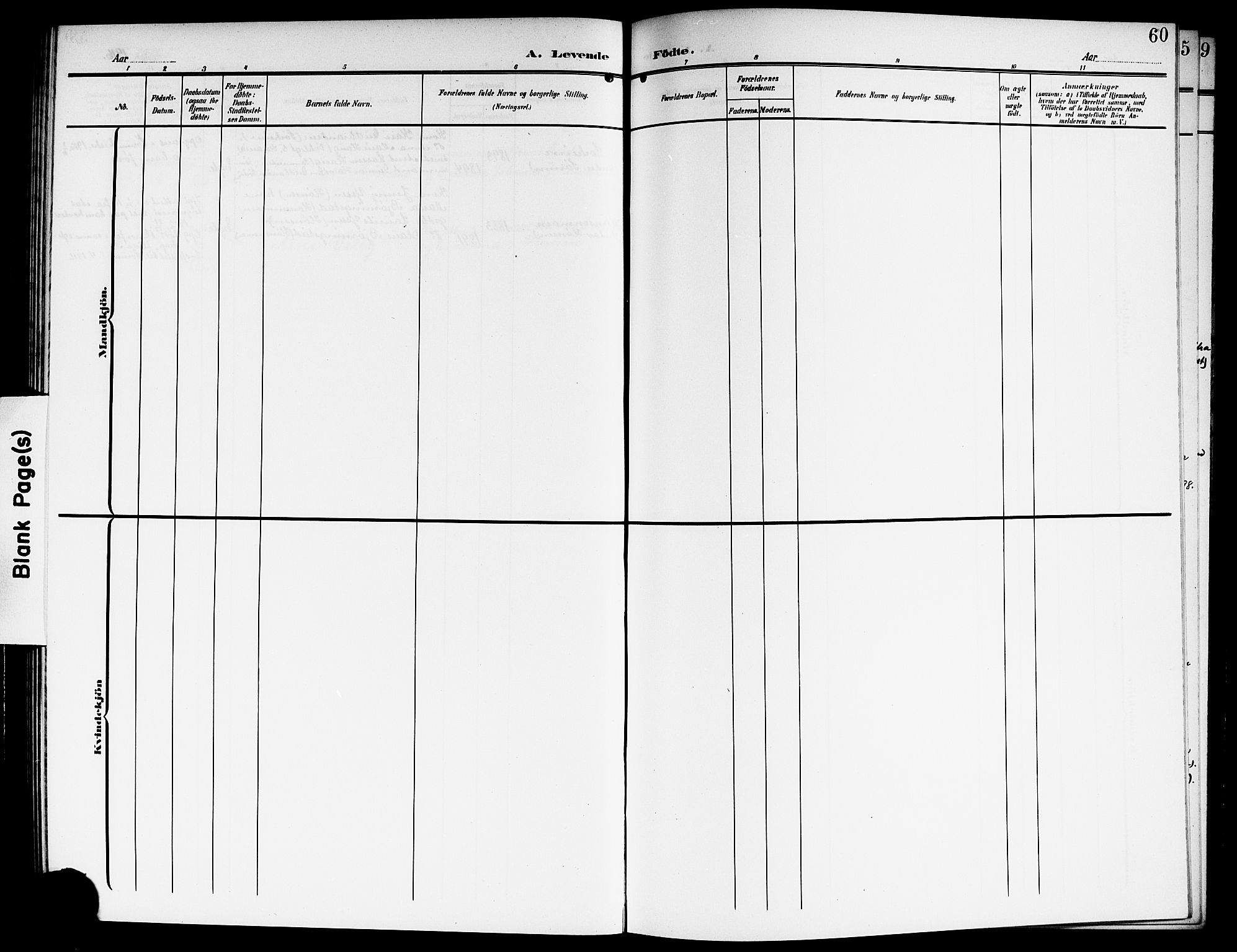 Sørum prestekontor Kirkebøker, SAO/A-10303/G/Ga/L0007: Klokkerbok nr. I 7, 1907-1917, s. 60