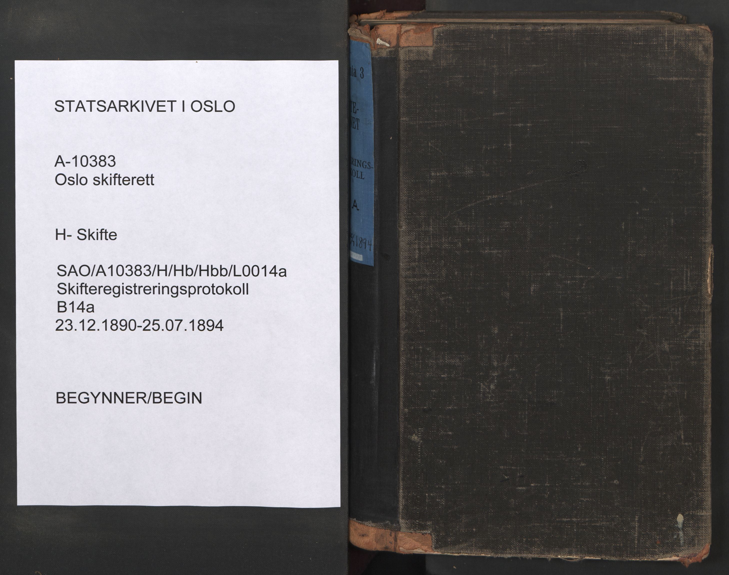 Oslo skifterett, SAO/A-10383/H/Hb/Hbb/L0014a: Skifteregistreringsprotokoll, 1890-1894