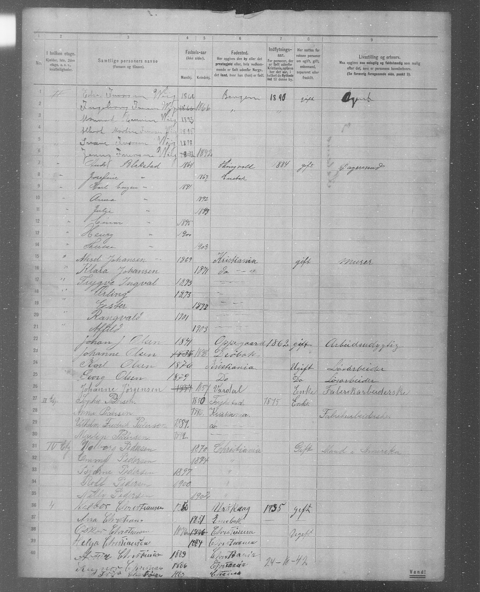 OBA, Kommunal folketelling 31.12.1904 for Kristiania kjøpstad, 1904, s. 4809