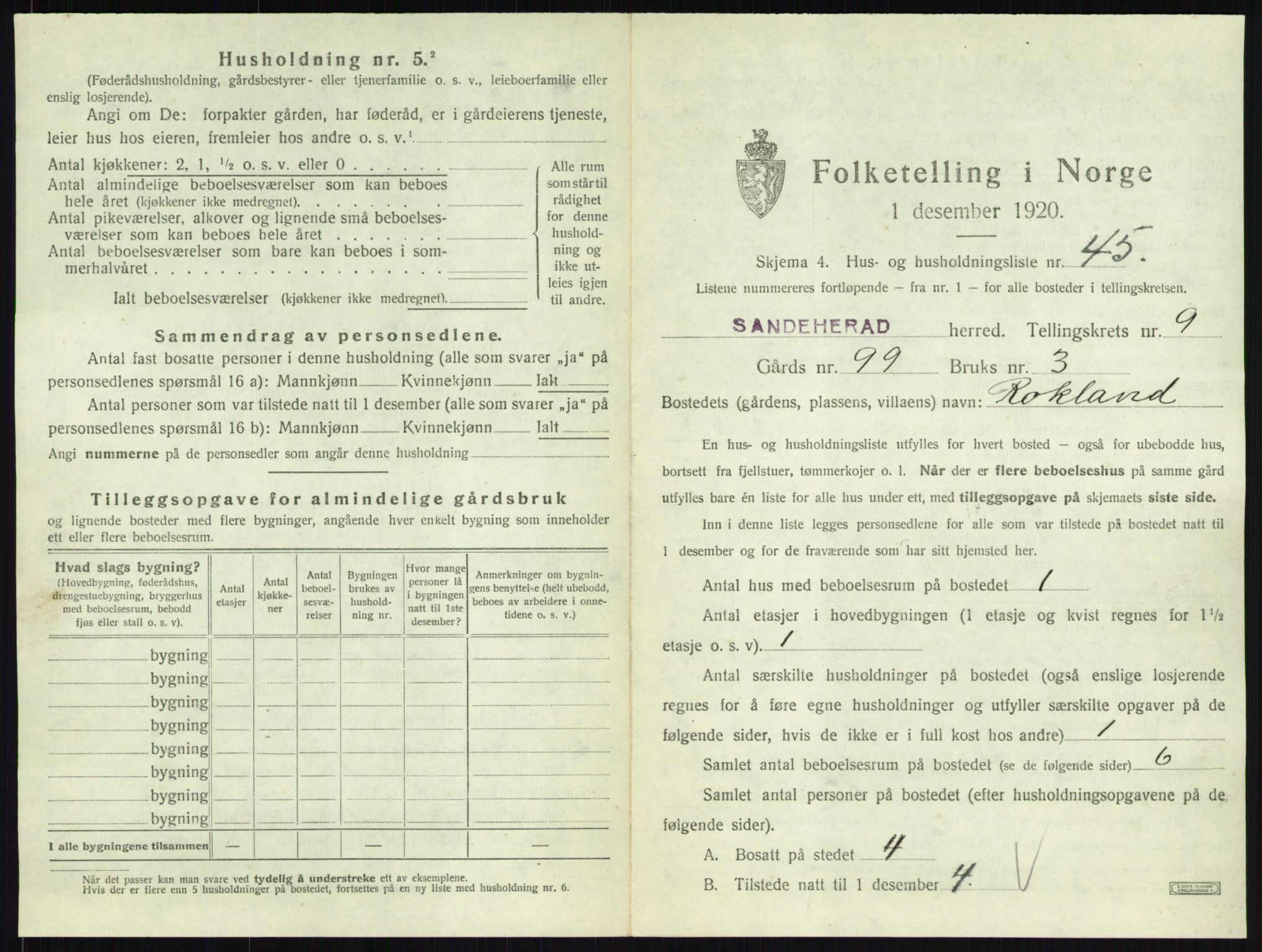 SAKO, Folketelling 1920 for 0724 Sandeherred herred, 1920, s. 2027